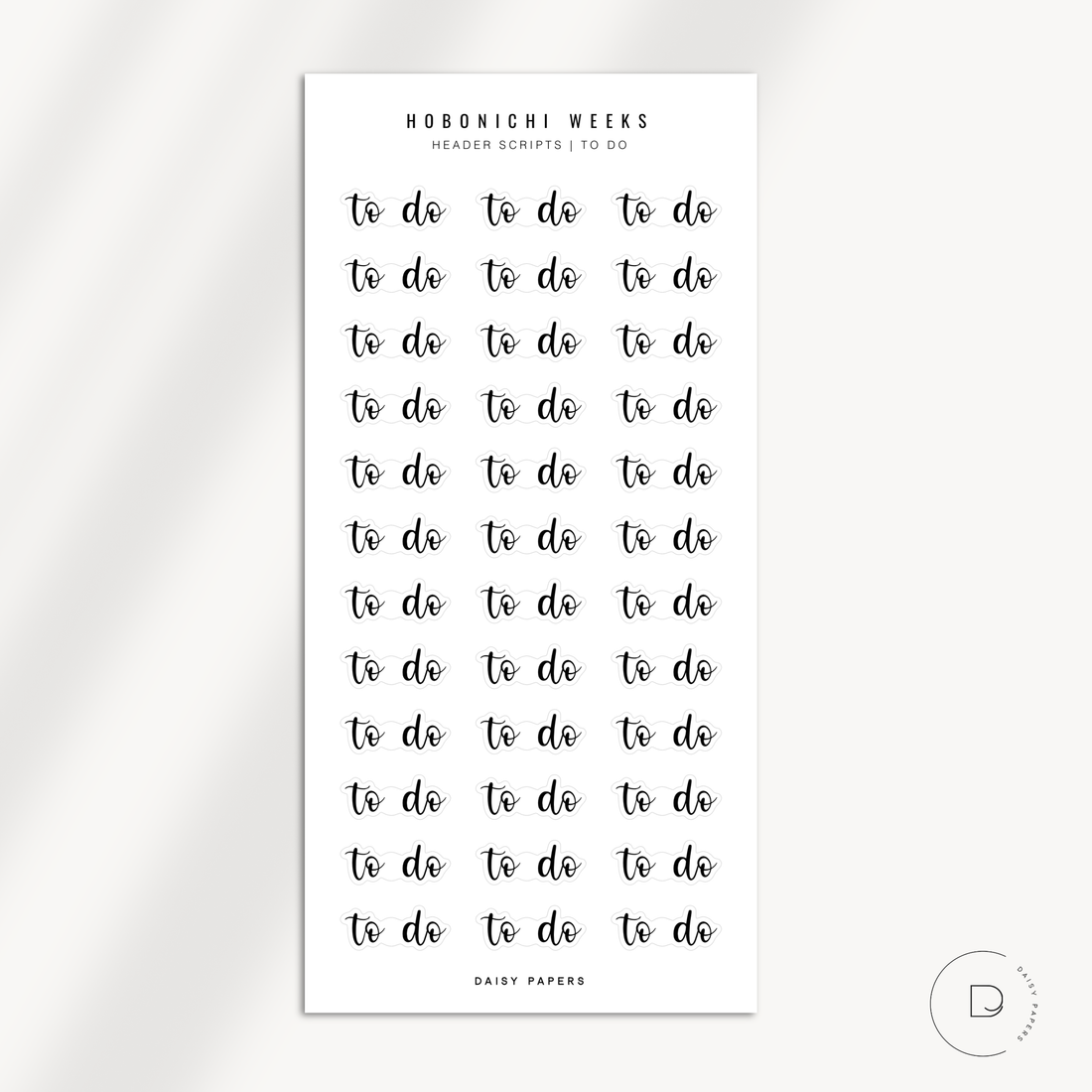 Hobonichi Weeks - Header Scripts | To Do
