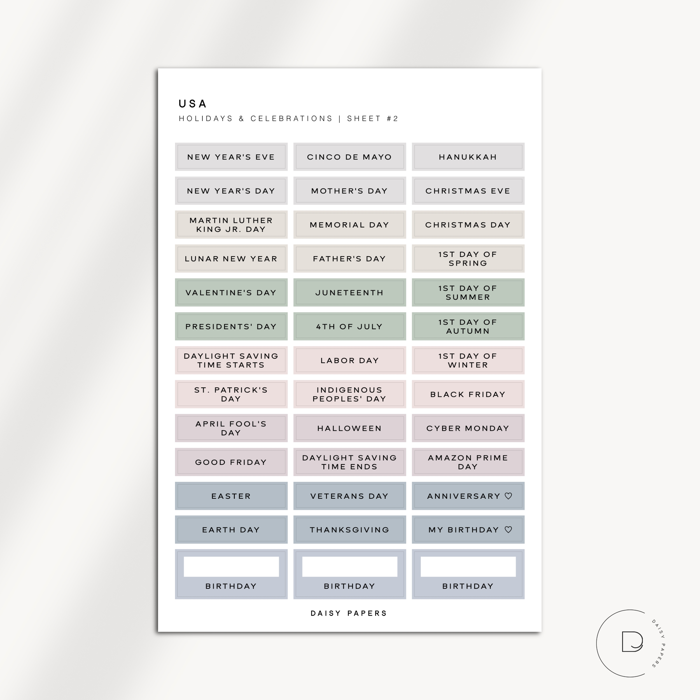 USA Holiday / Celebration Labels