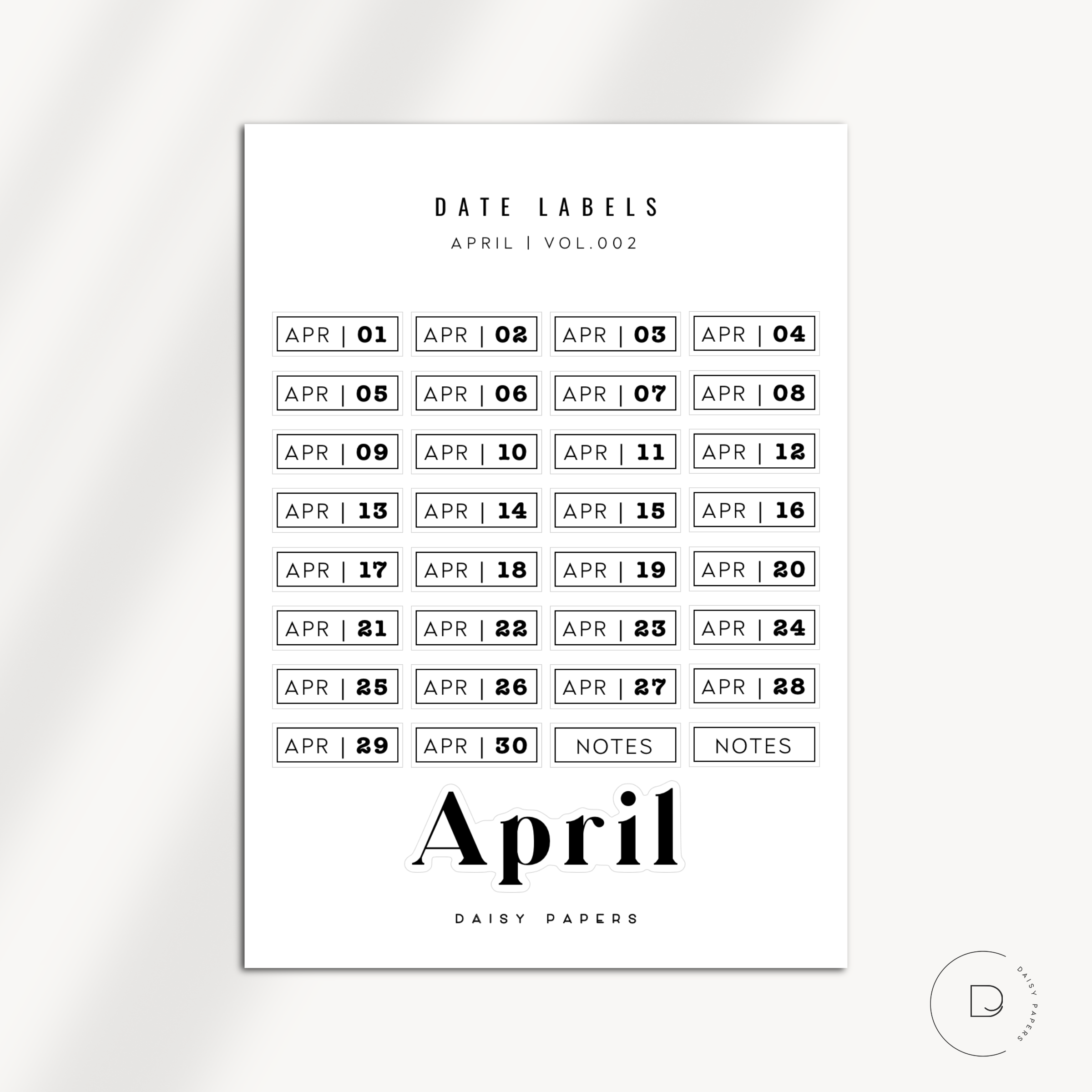 Date Labels - Vol. 002