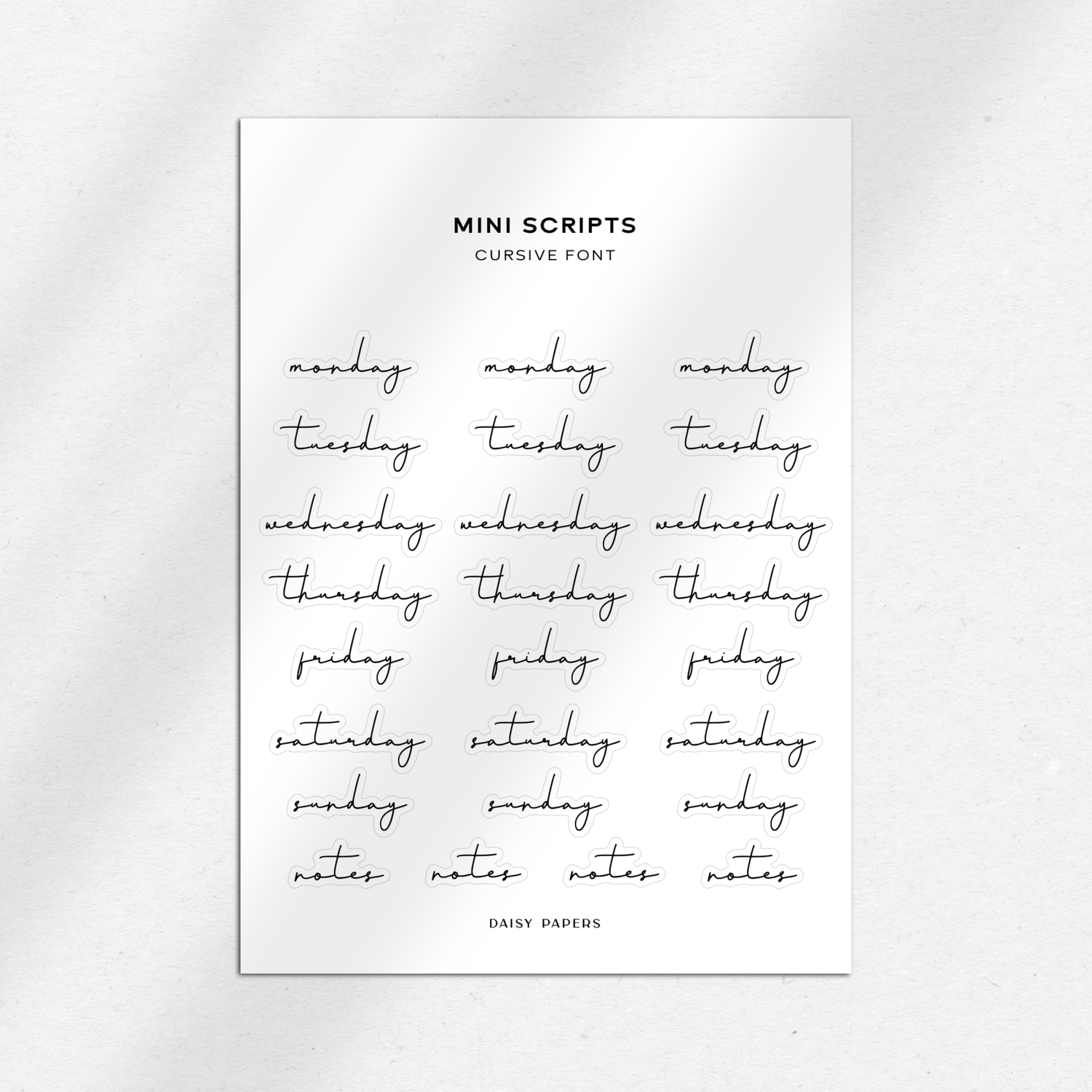 Cursive Font Mini Scripts