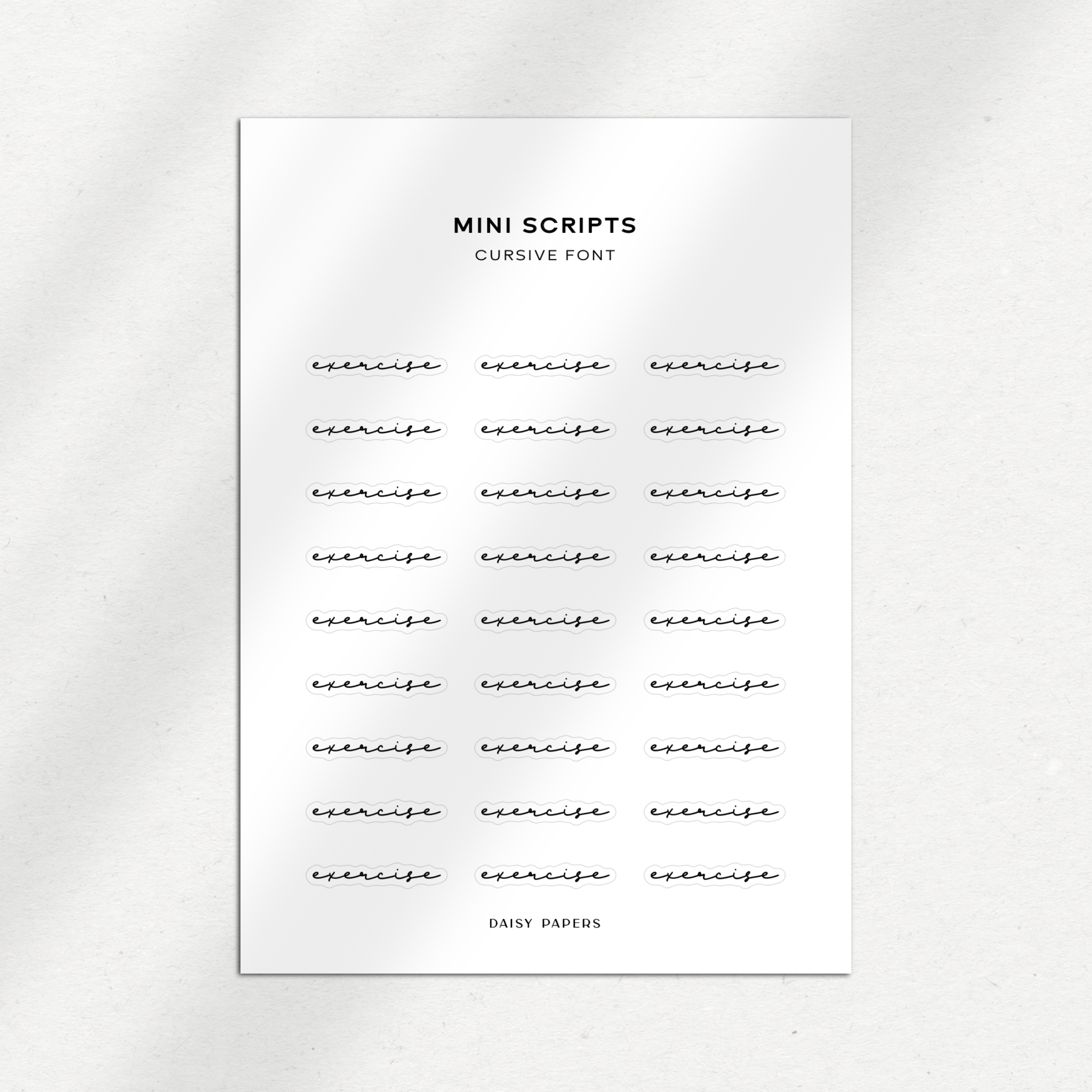 Cursive Font Mini Scripts