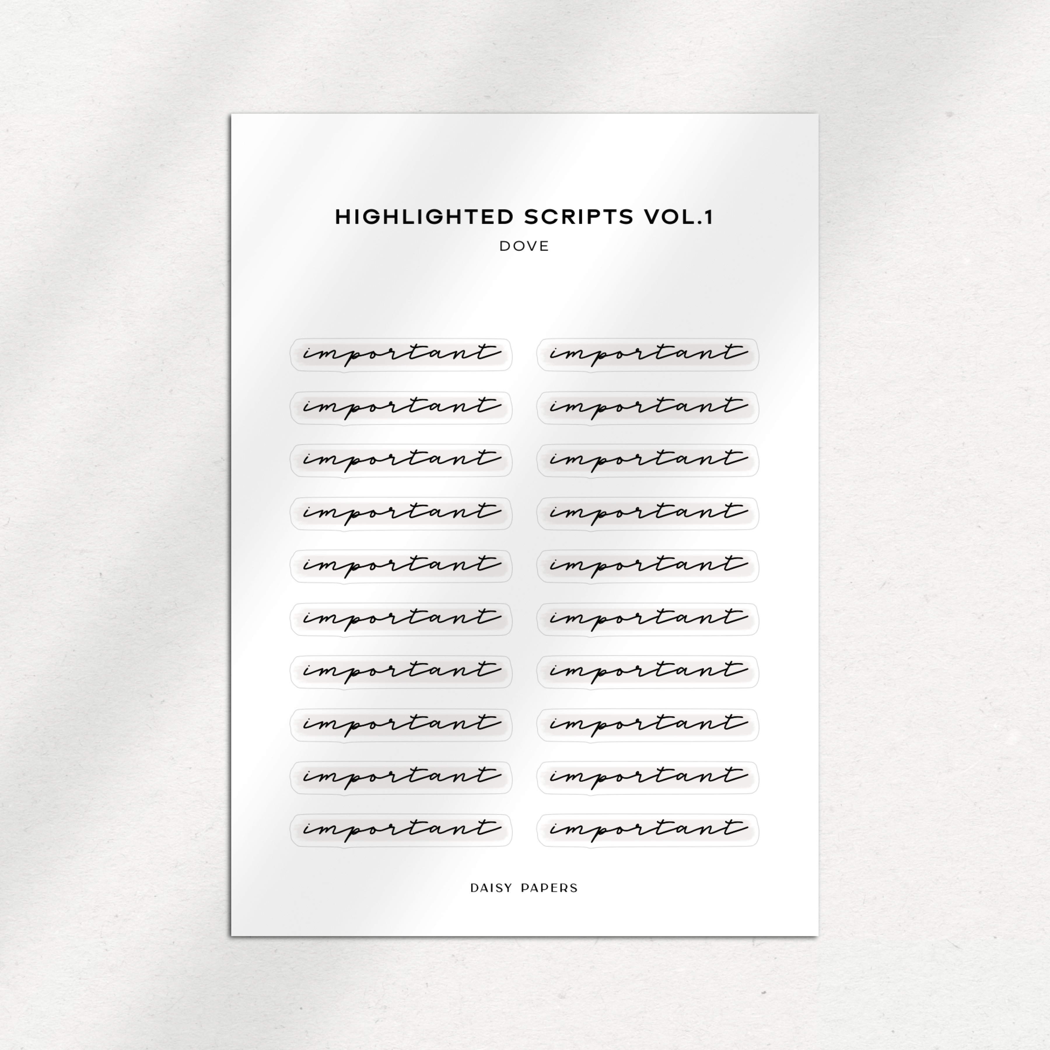 Highlighted Scripts Vol. 1
