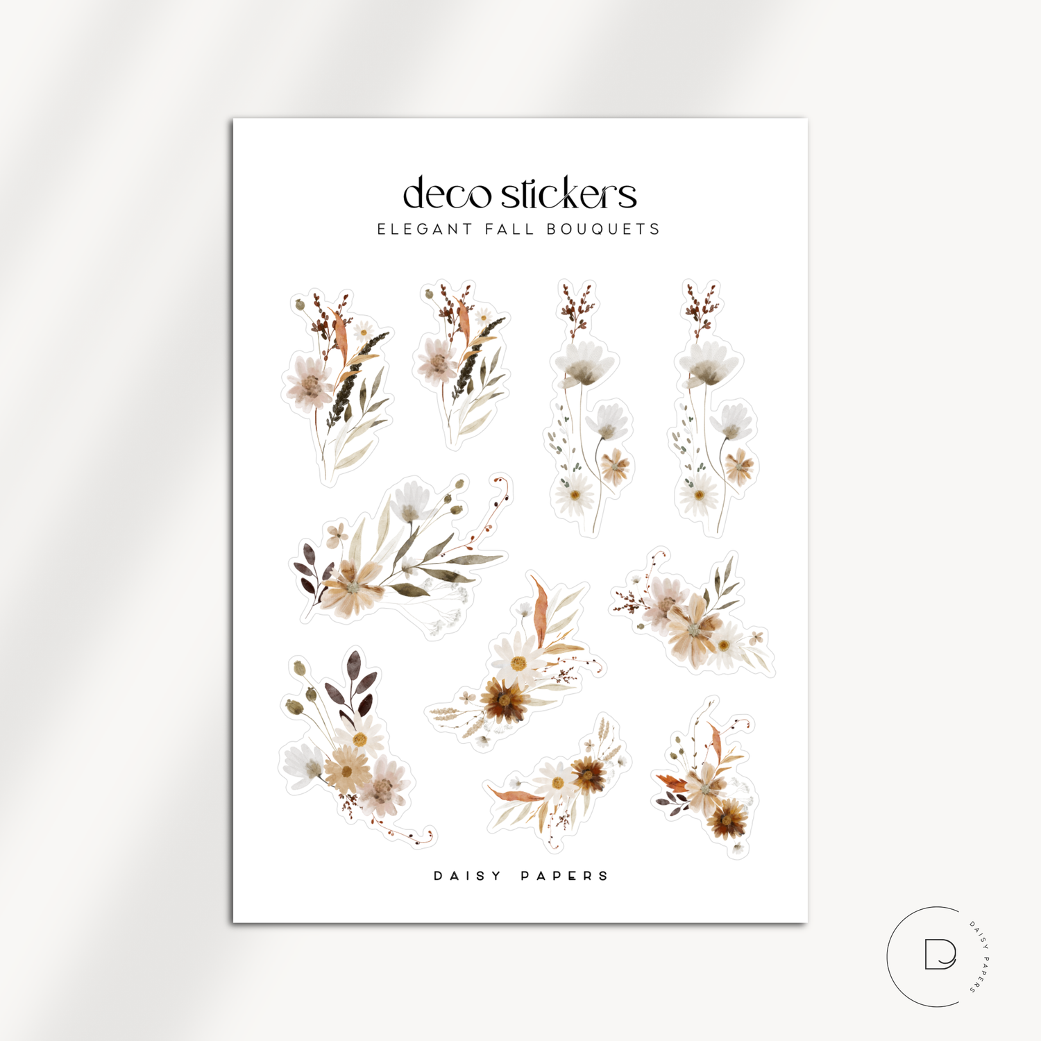 Deco Stickers - Elegant Fall Bouquets