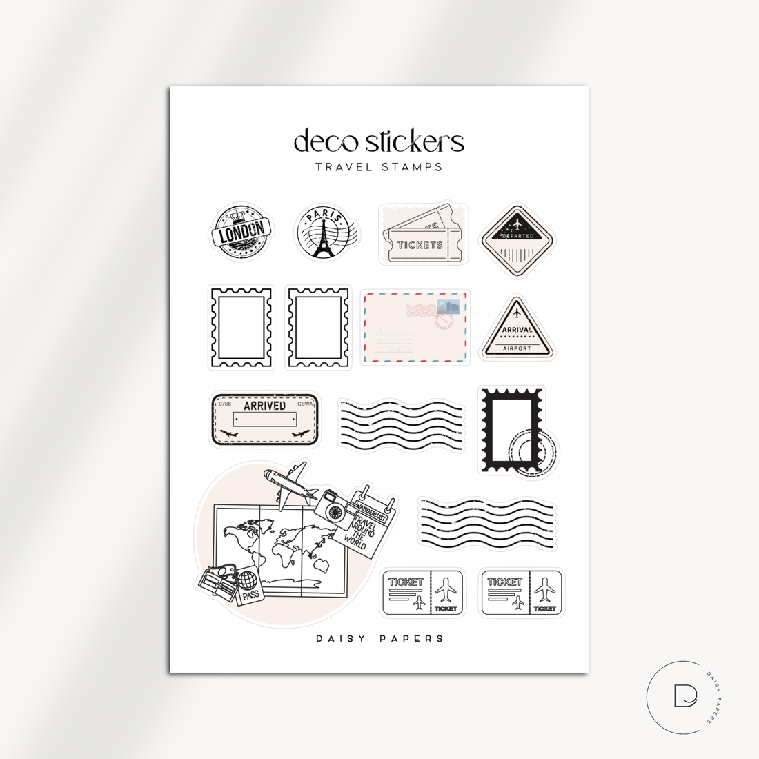 Deco Stickers - Travel Stamps