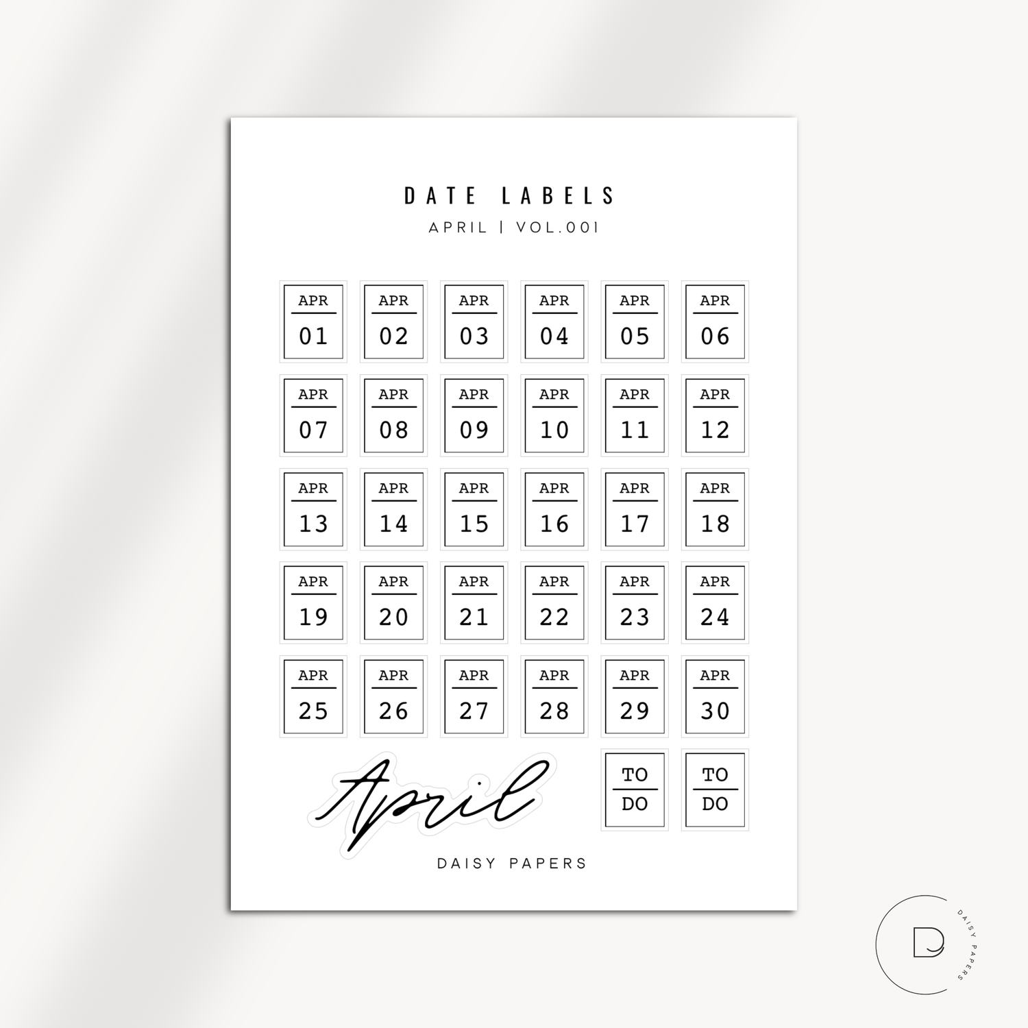 Date Labels - Vol. 001