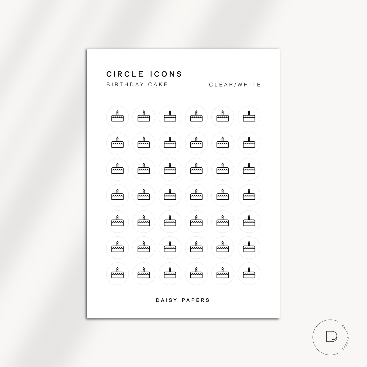 CIRCLE ICONS - BIRTHDAY CAKE