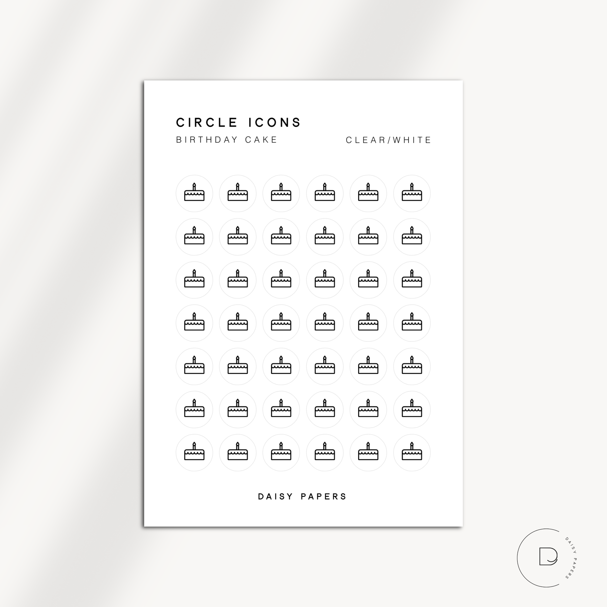 CIRCLE ICONS - BIRTHDAY CAKE