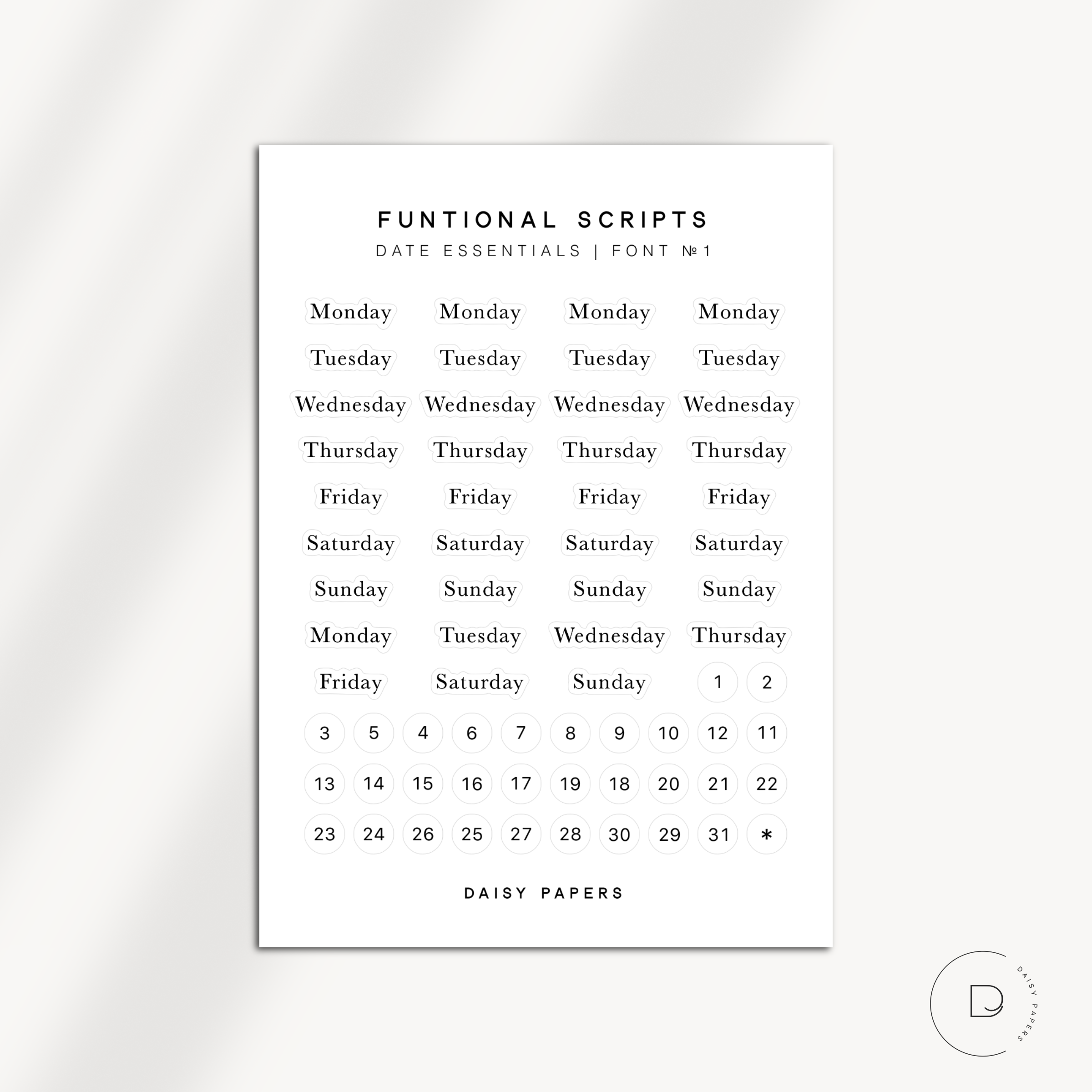 Font № 1 - Date Essentials