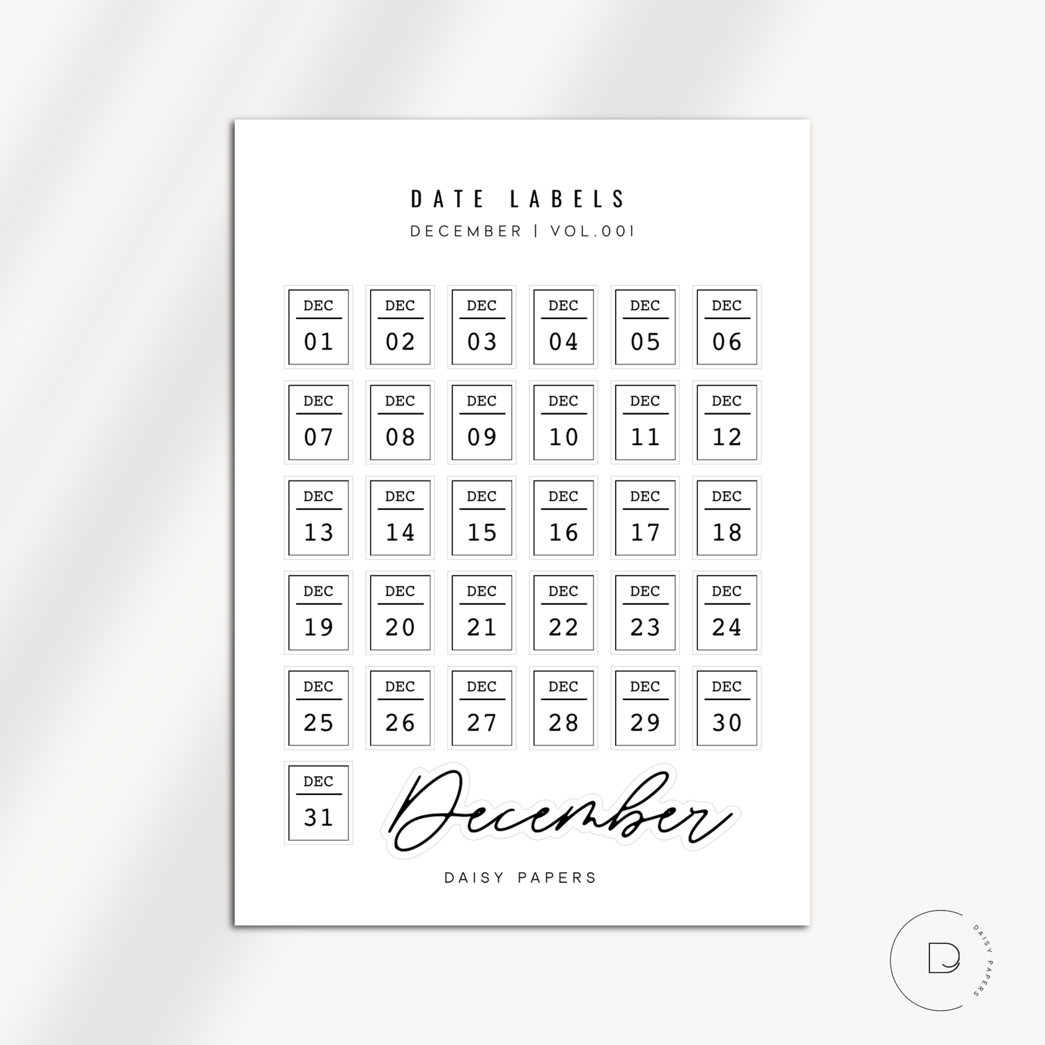 Date Labels - Vol. 001