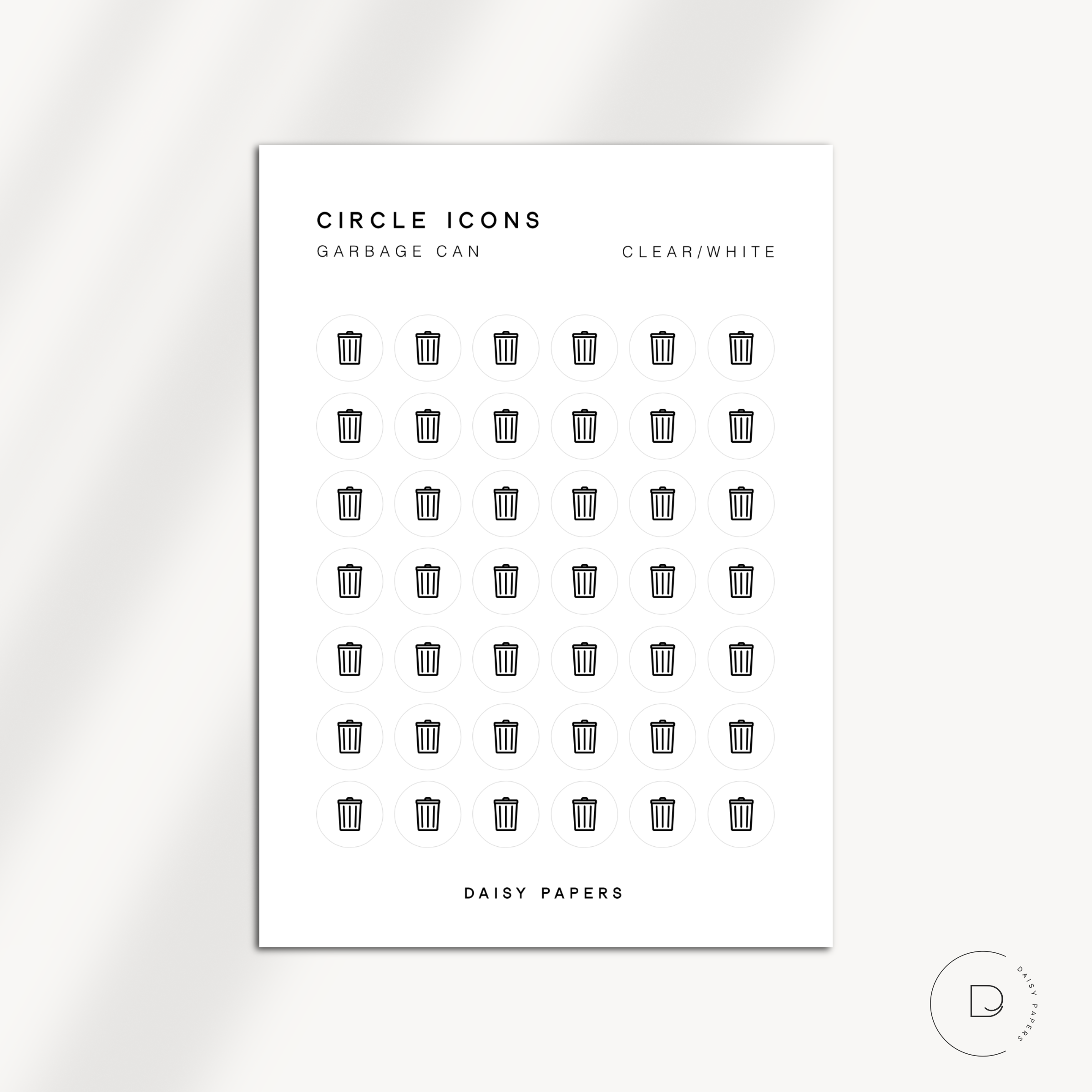 CIRCLE ICONS - GARBAGE CAN