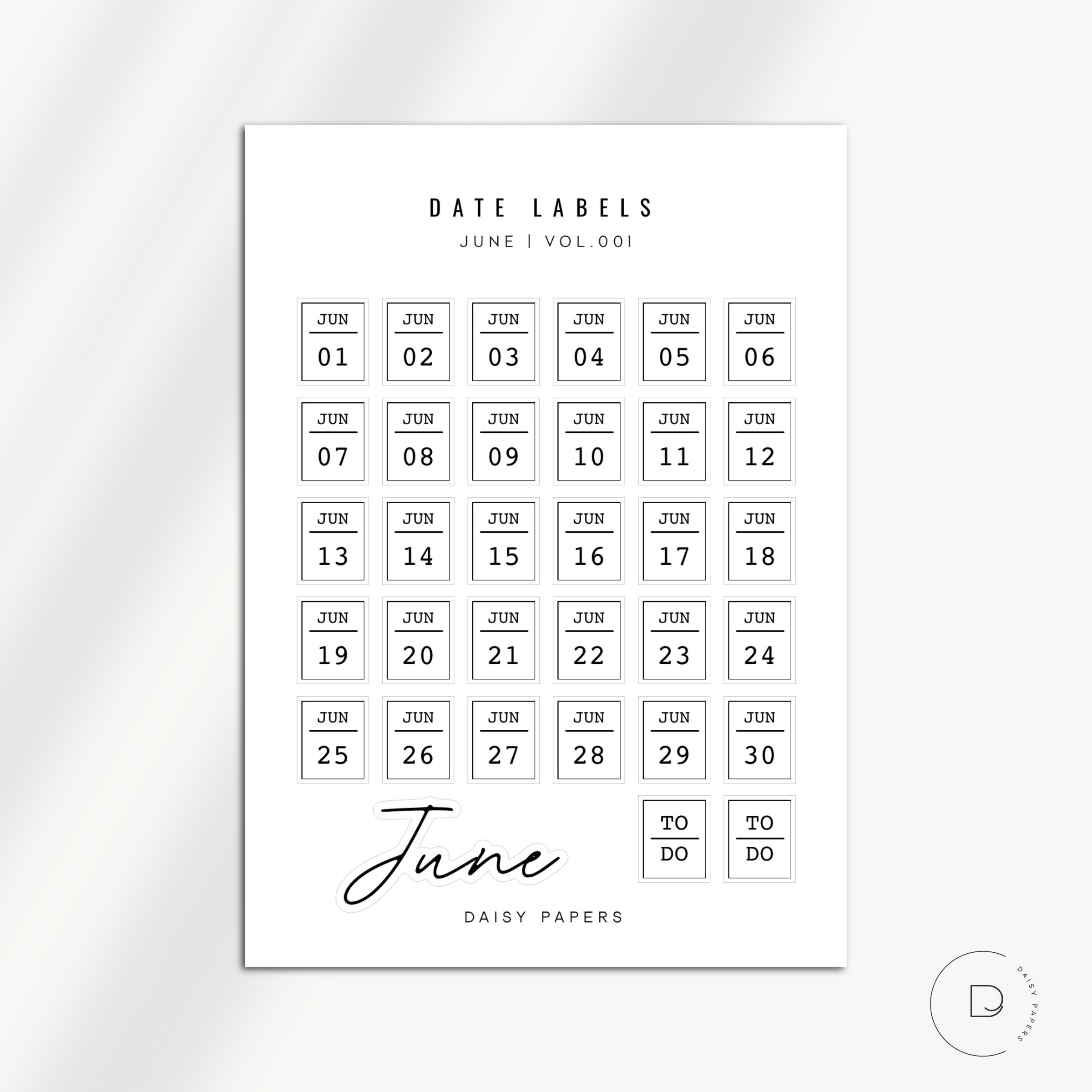 Date Labels - Vol. 001