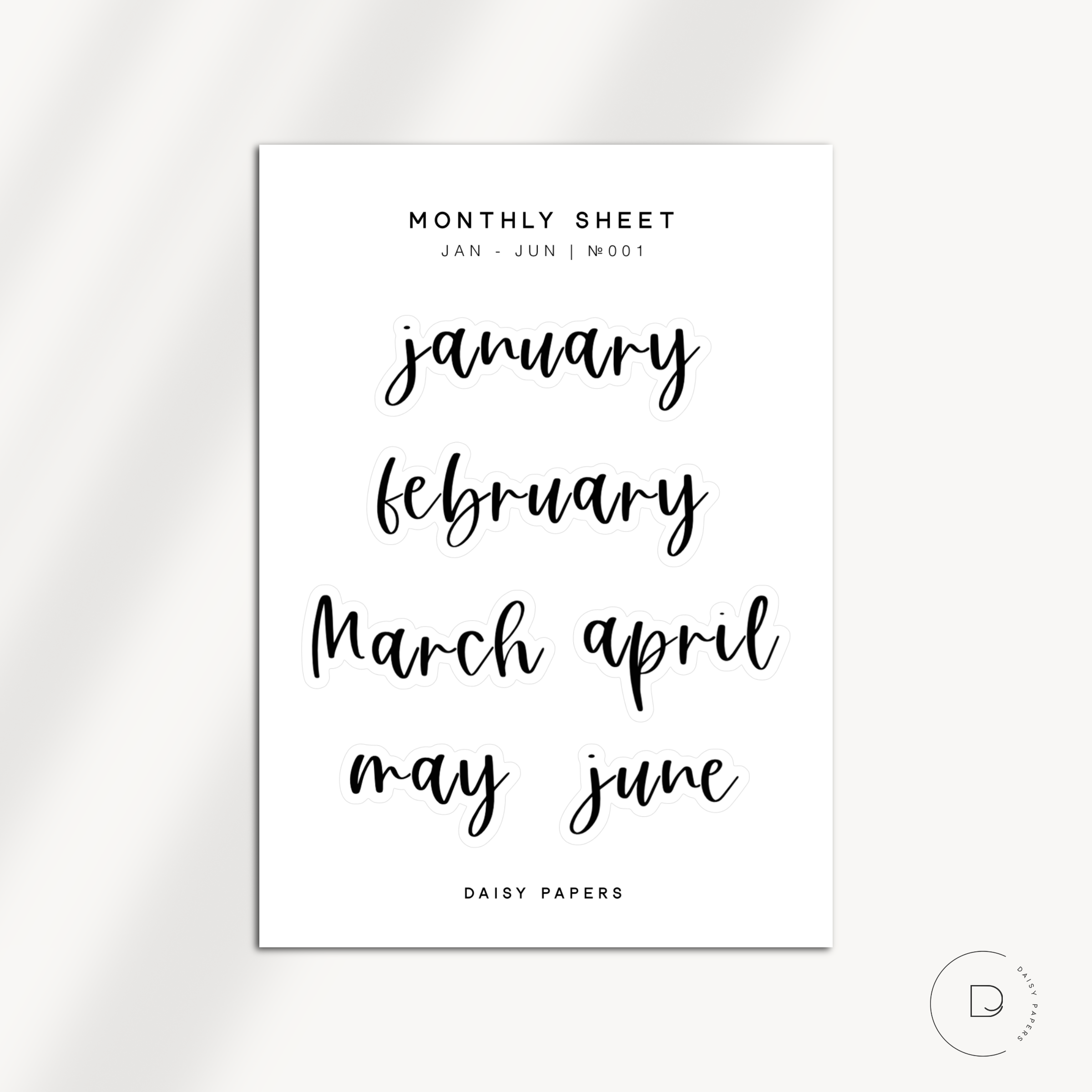 Monthly Sheet - № 001 | Jan To Dec