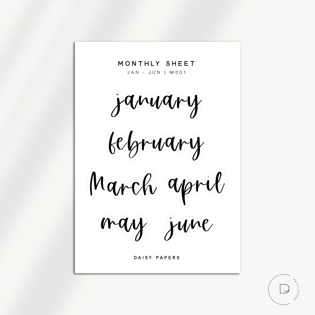 Monthly Sheet - № 001 | Jan To Dec