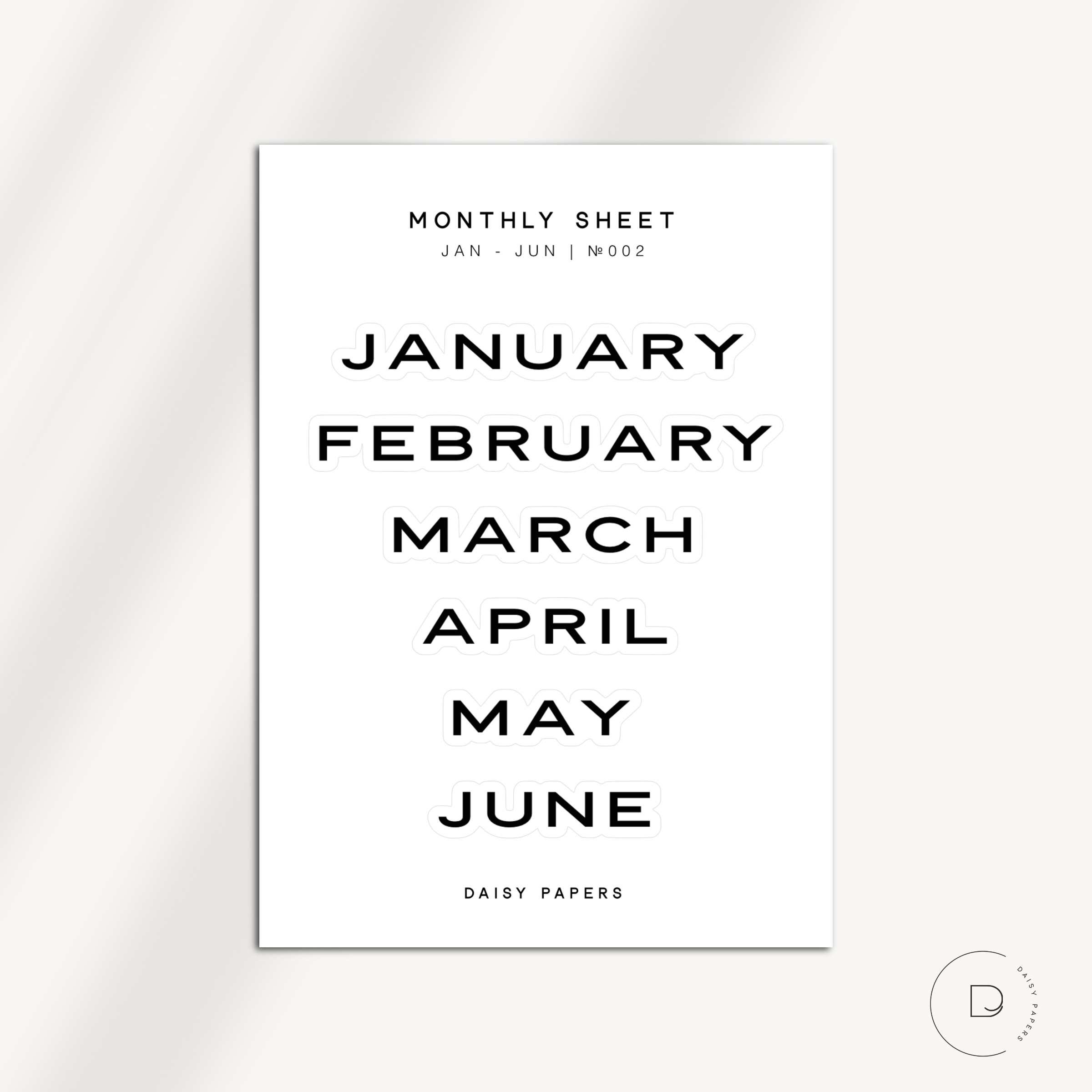 Monthly Sheet - № 002 | Jan To Dec