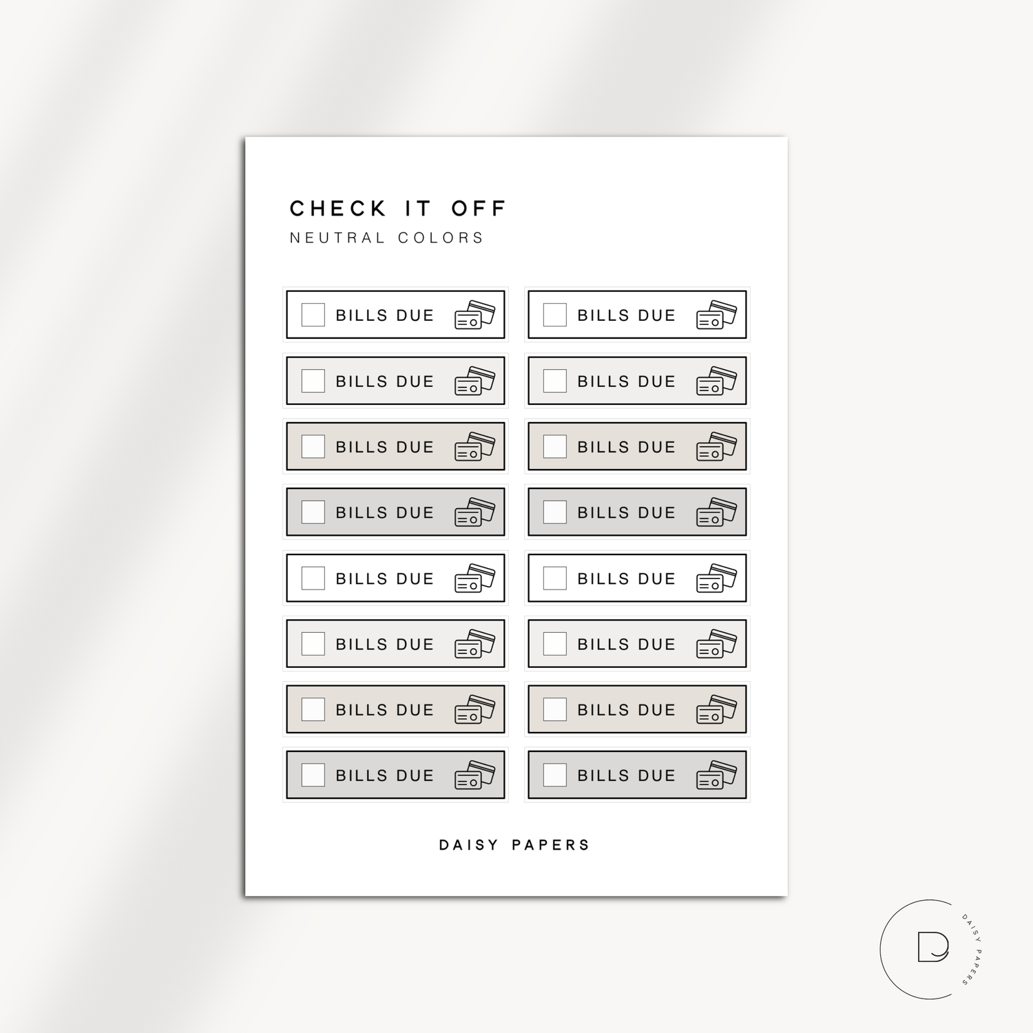 Check It Off - Bills Due