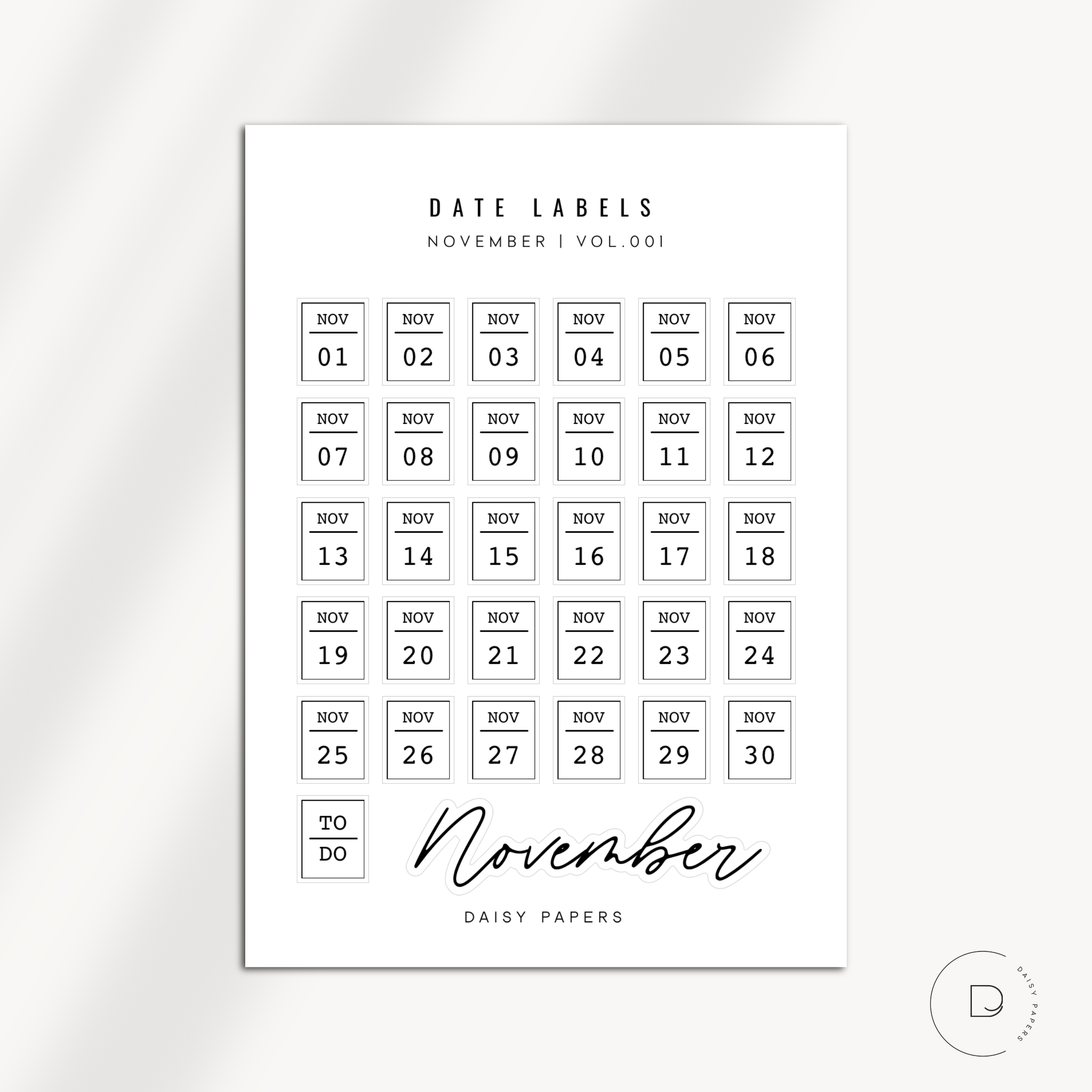 Date Labels - Vol. 001