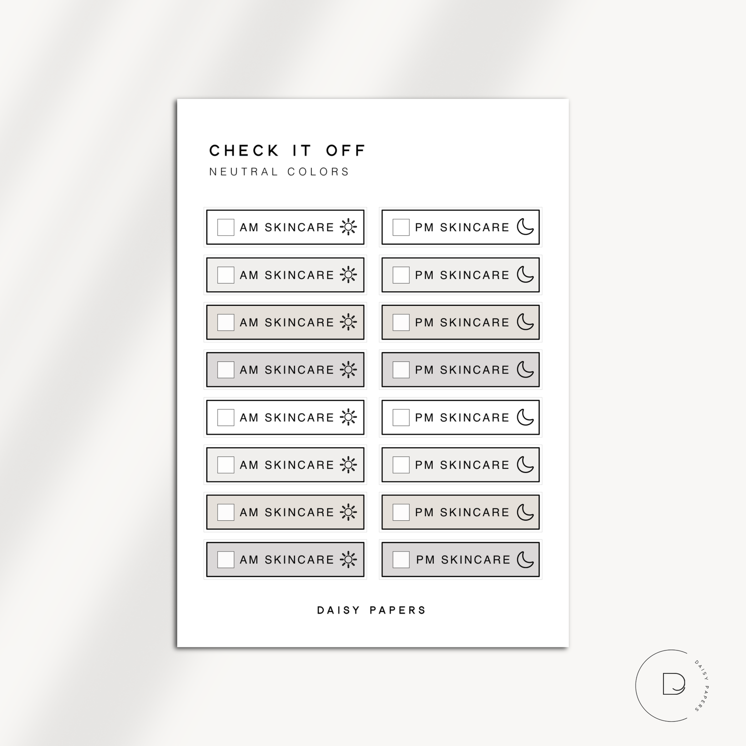 Check it off - Am Skincare / PM Skincare