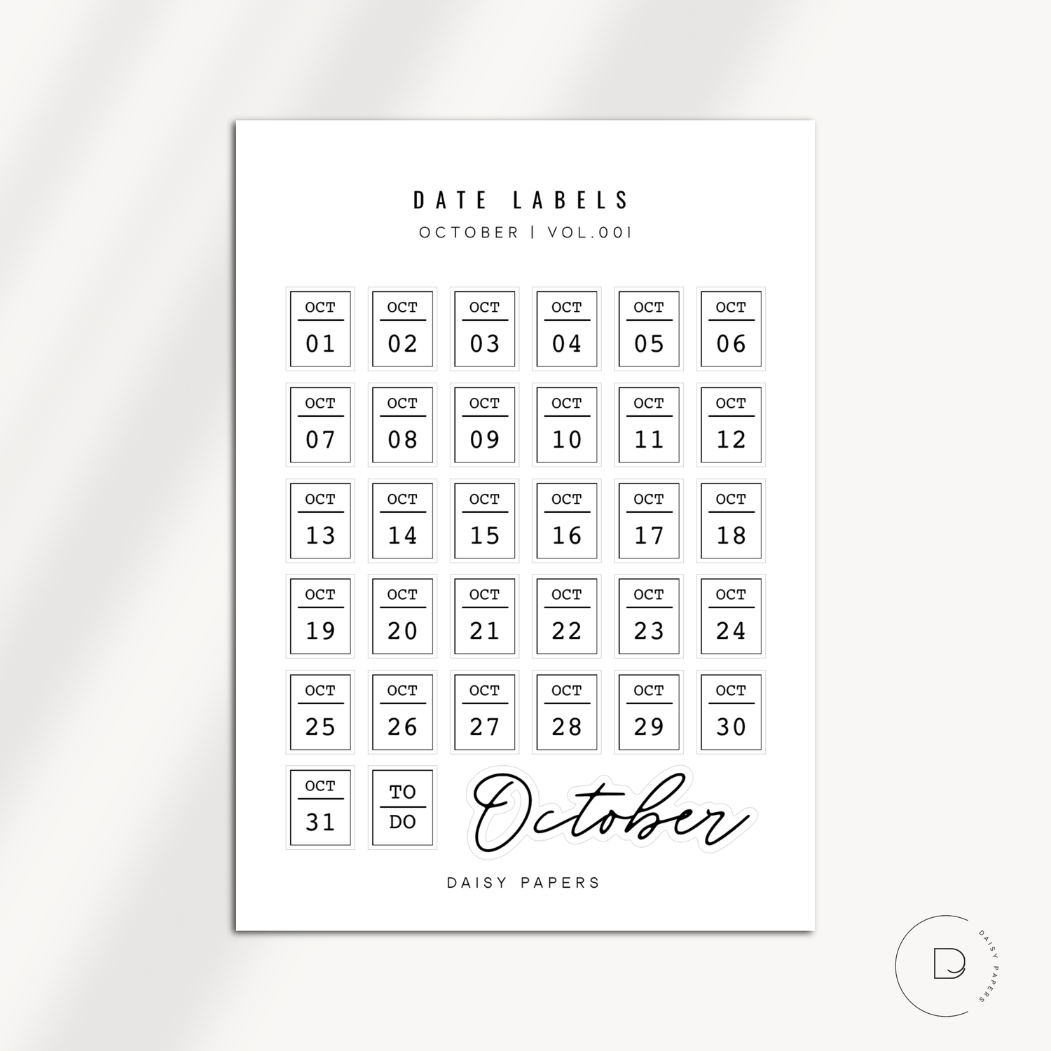 Date Labels - Vol. 001