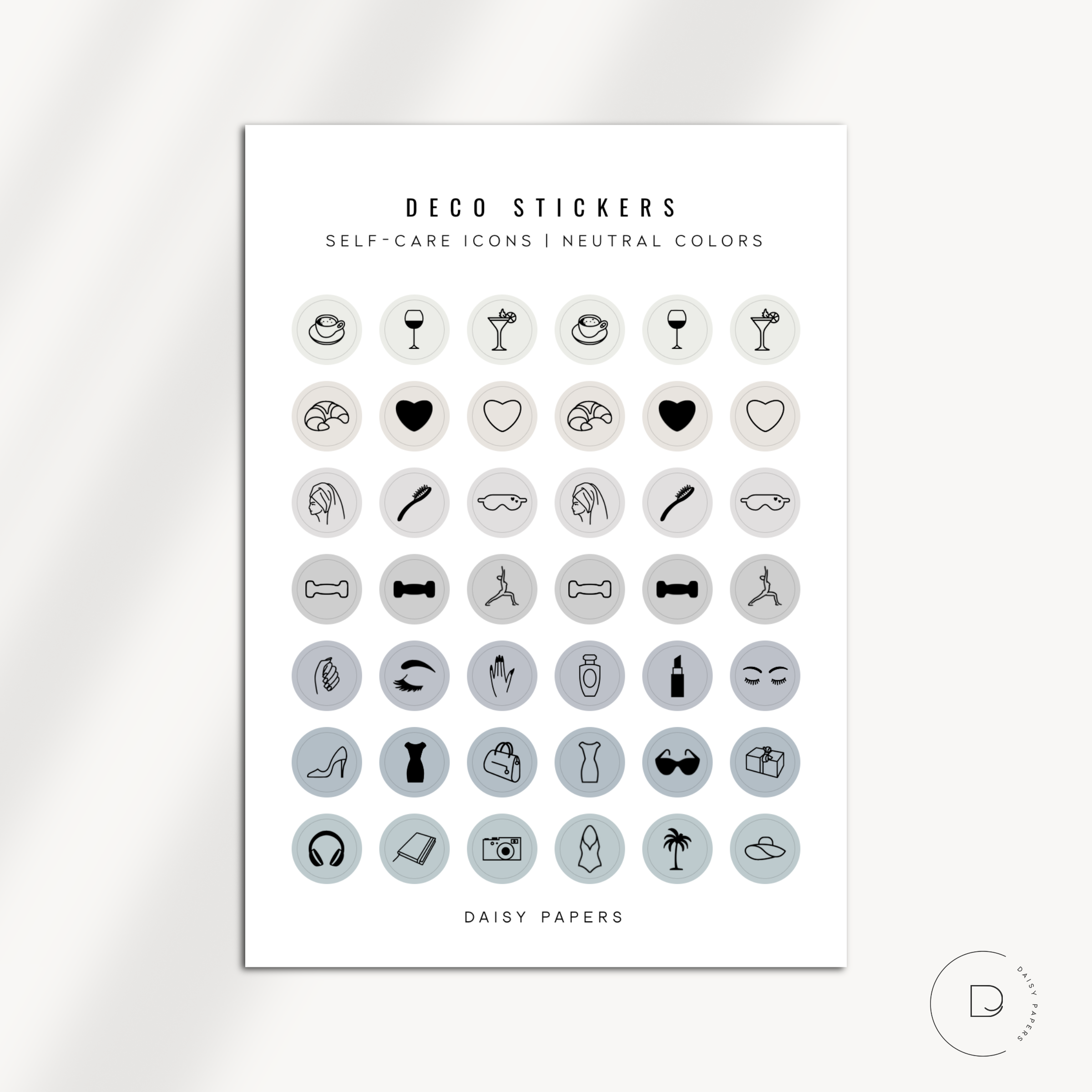 Deco Stickers - Self-care Icons