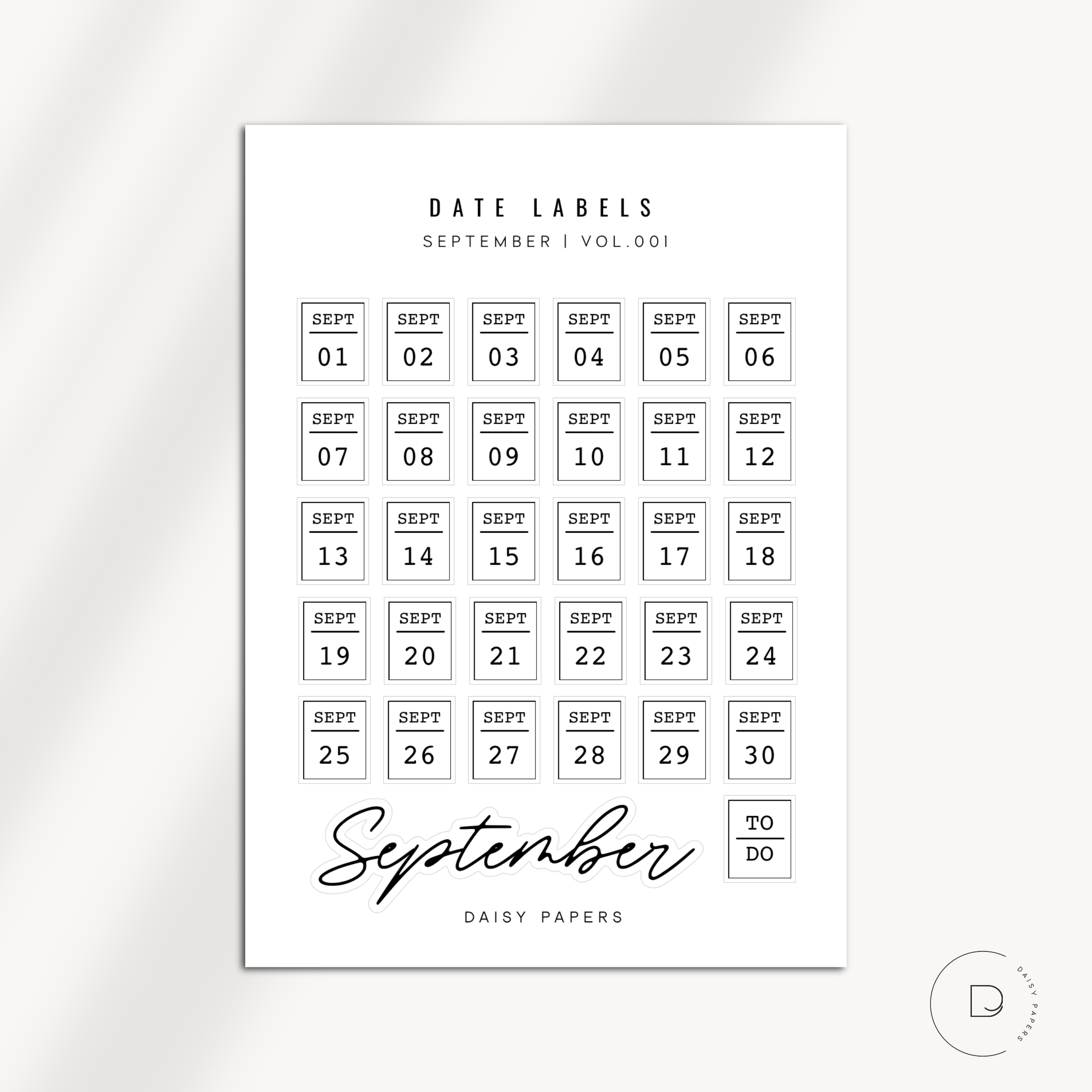 Date Labels - Vol. 001