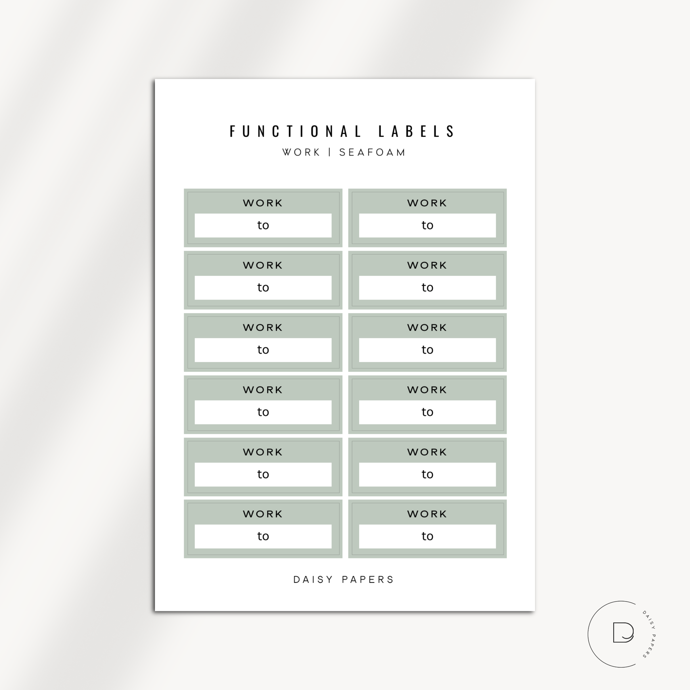 Functional Labels - Work