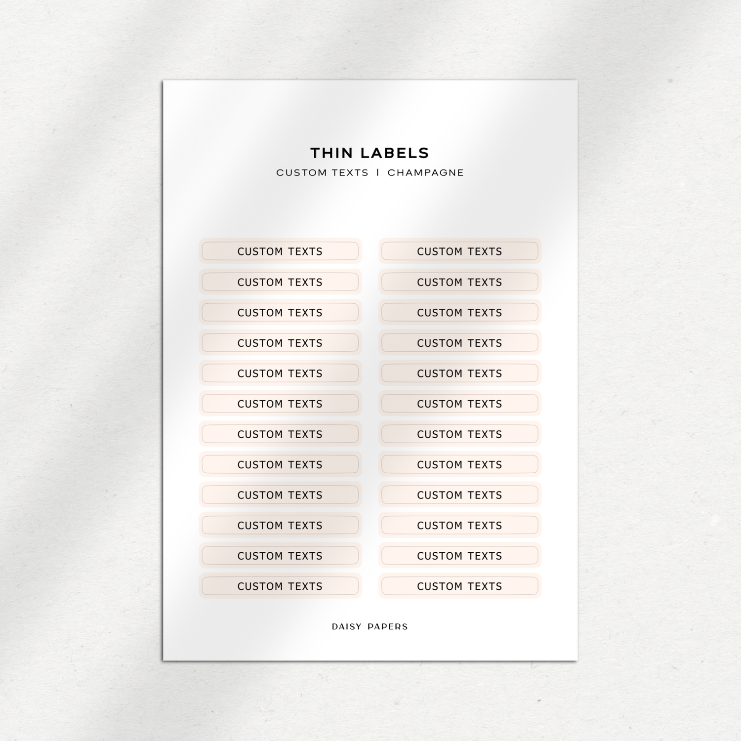 Thin Labels - Custom Texts