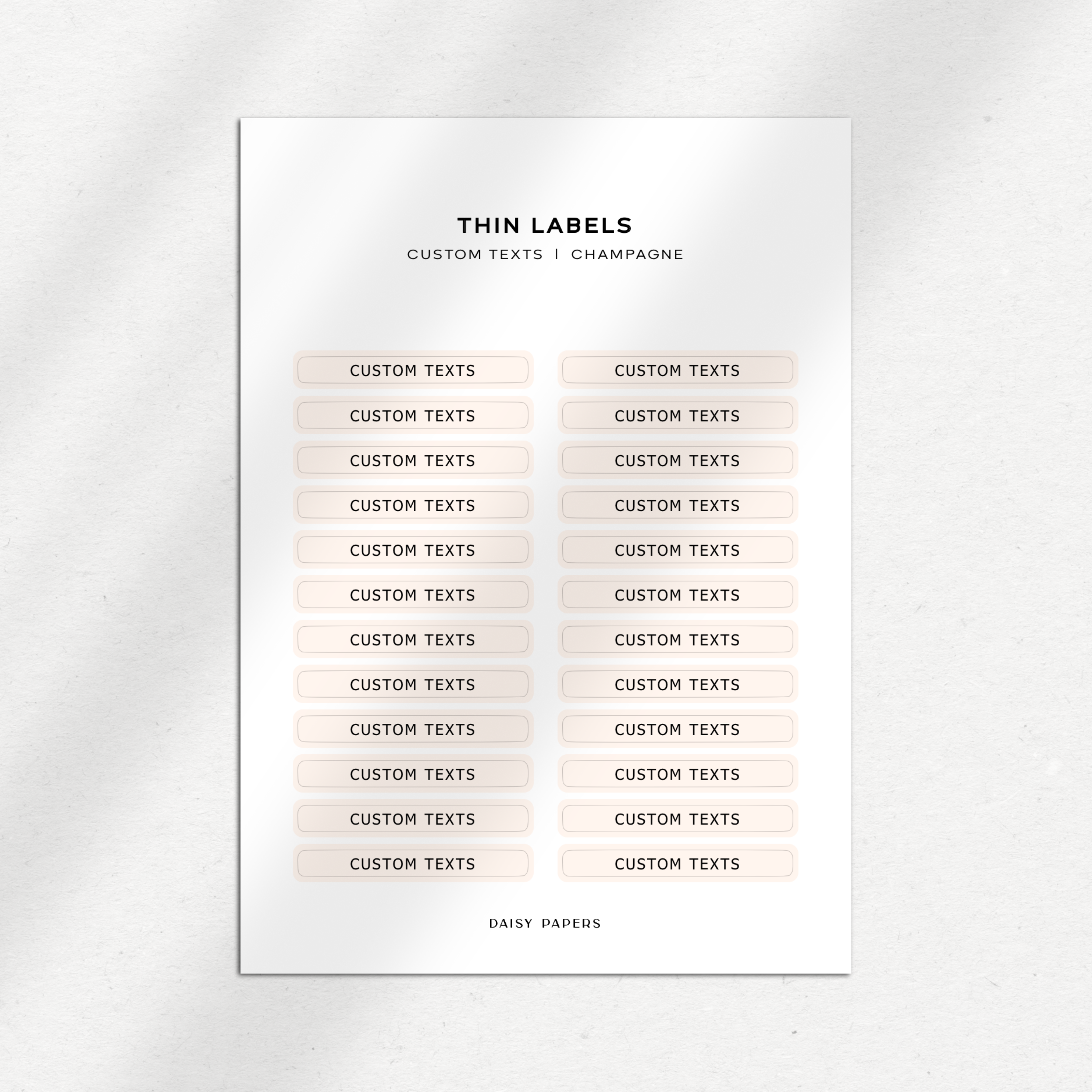 Thin Labels - Custom Texts