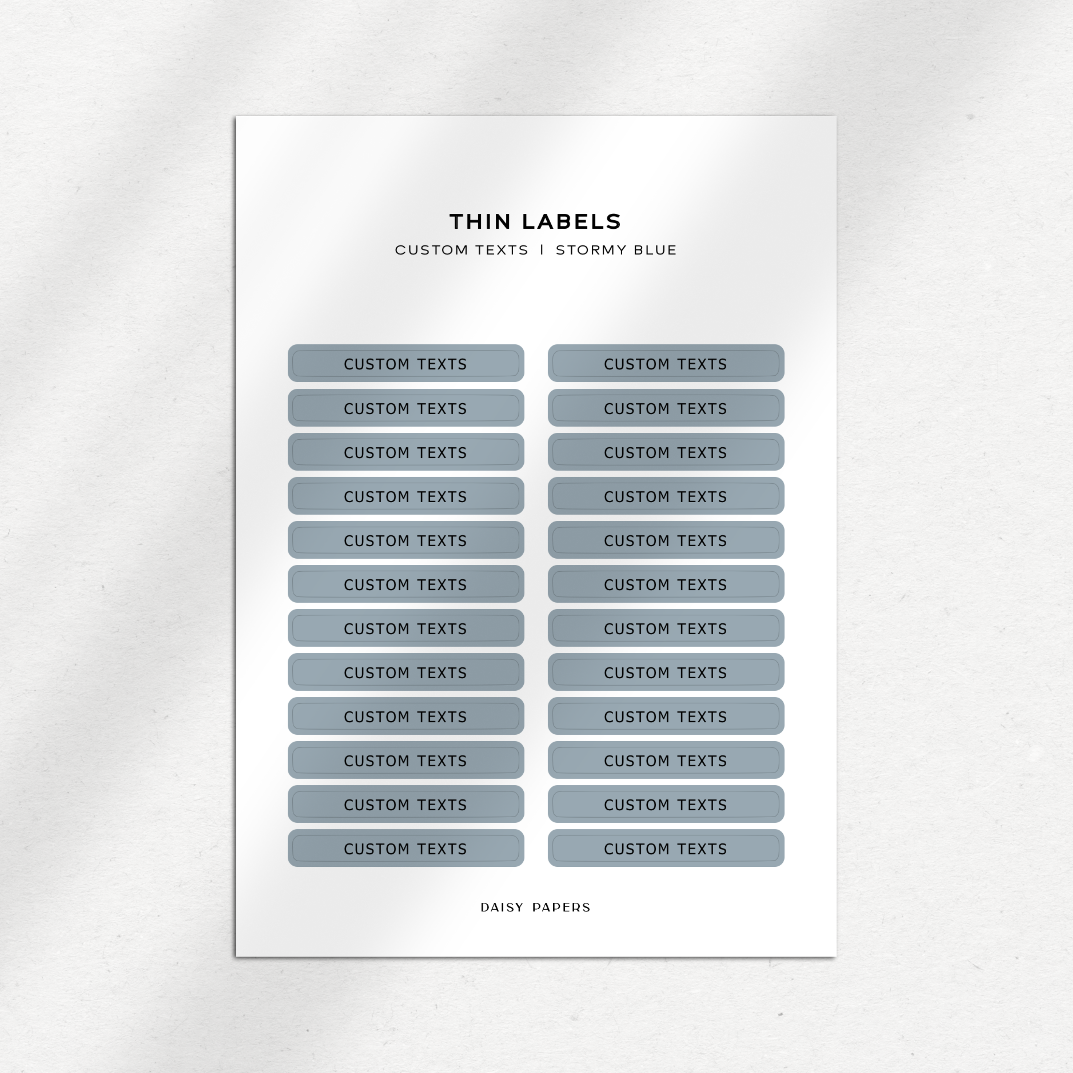 Thin Labels - Custom Texts