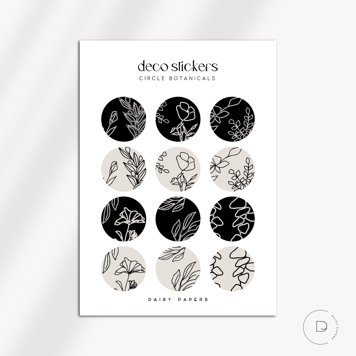 DECO STICKERS - CIRCLE BOTANICALS