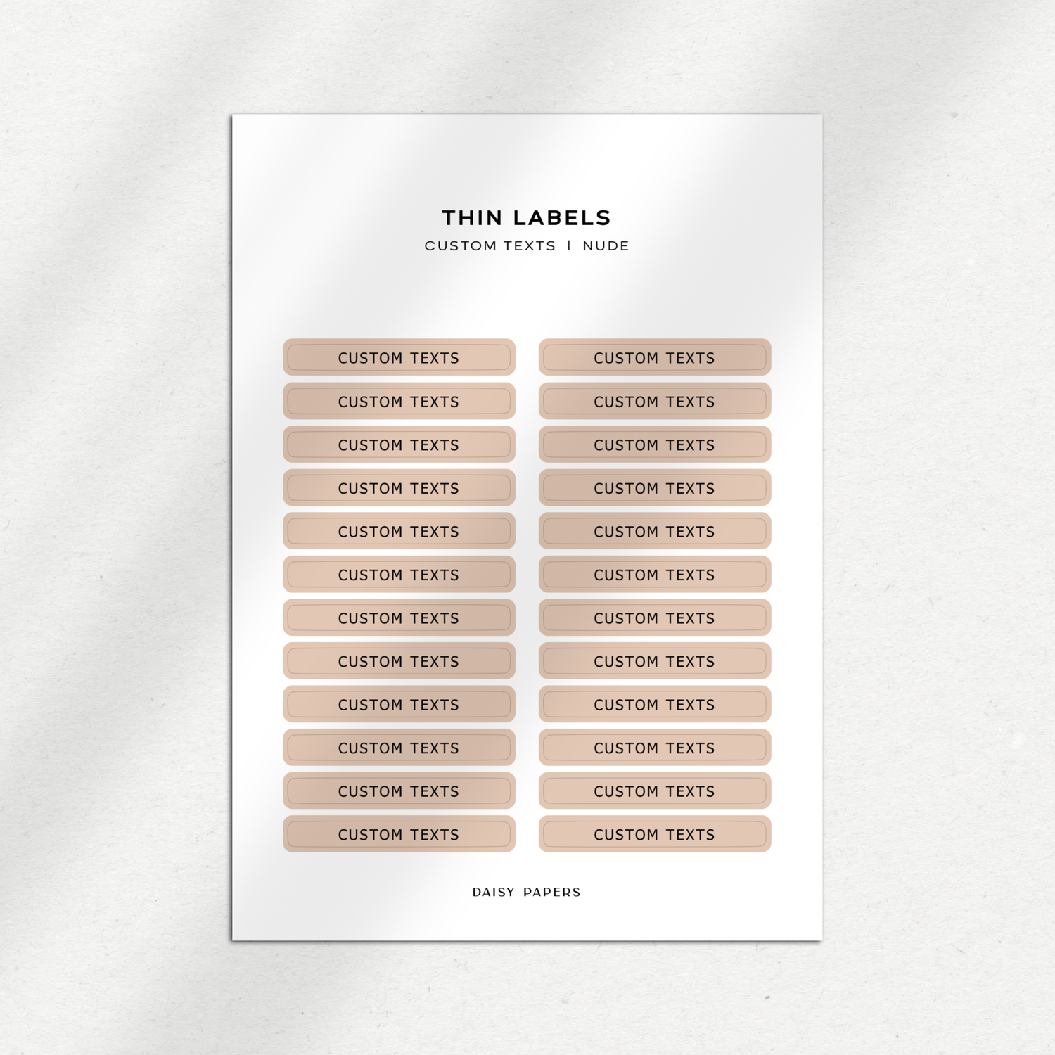 Thin Labels - Custom Texts