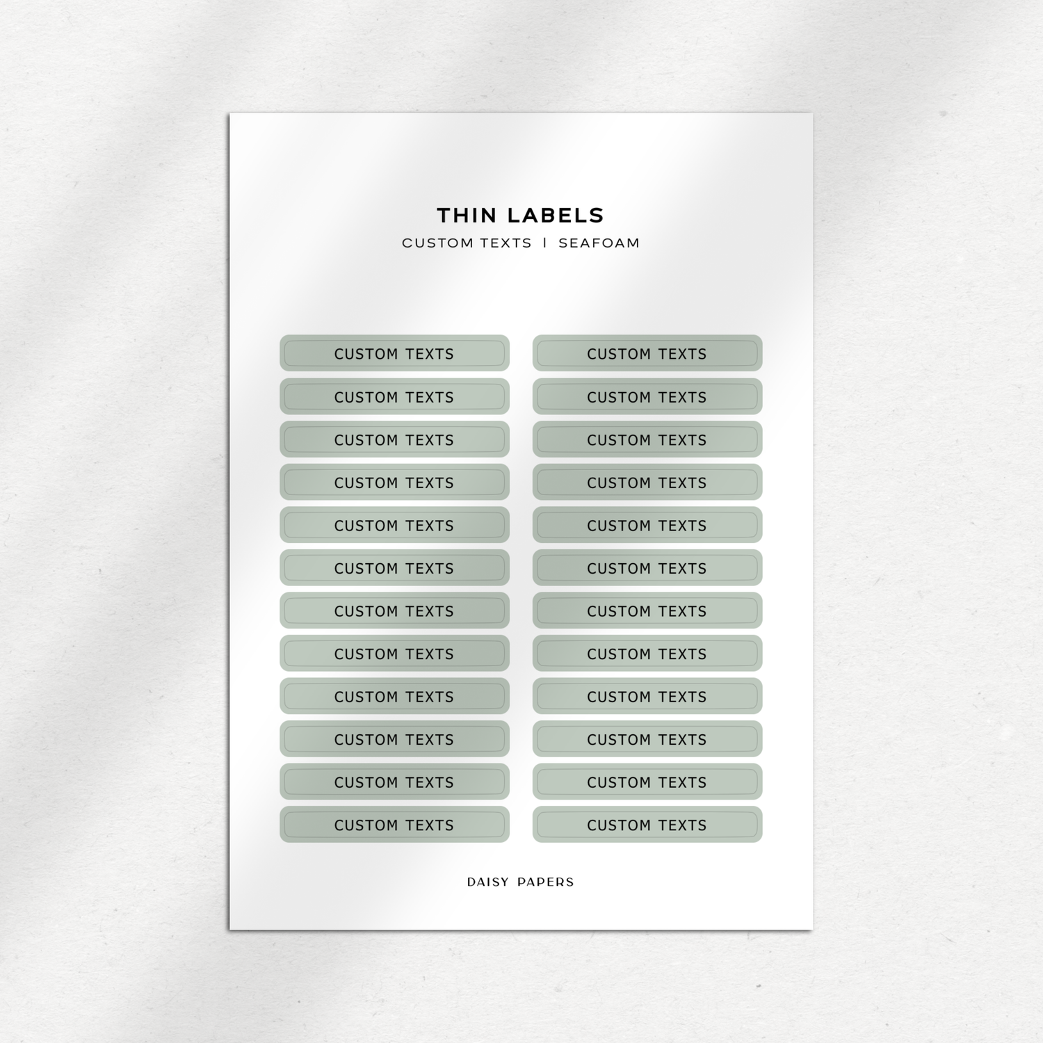 Thin Labels - Custom Texts