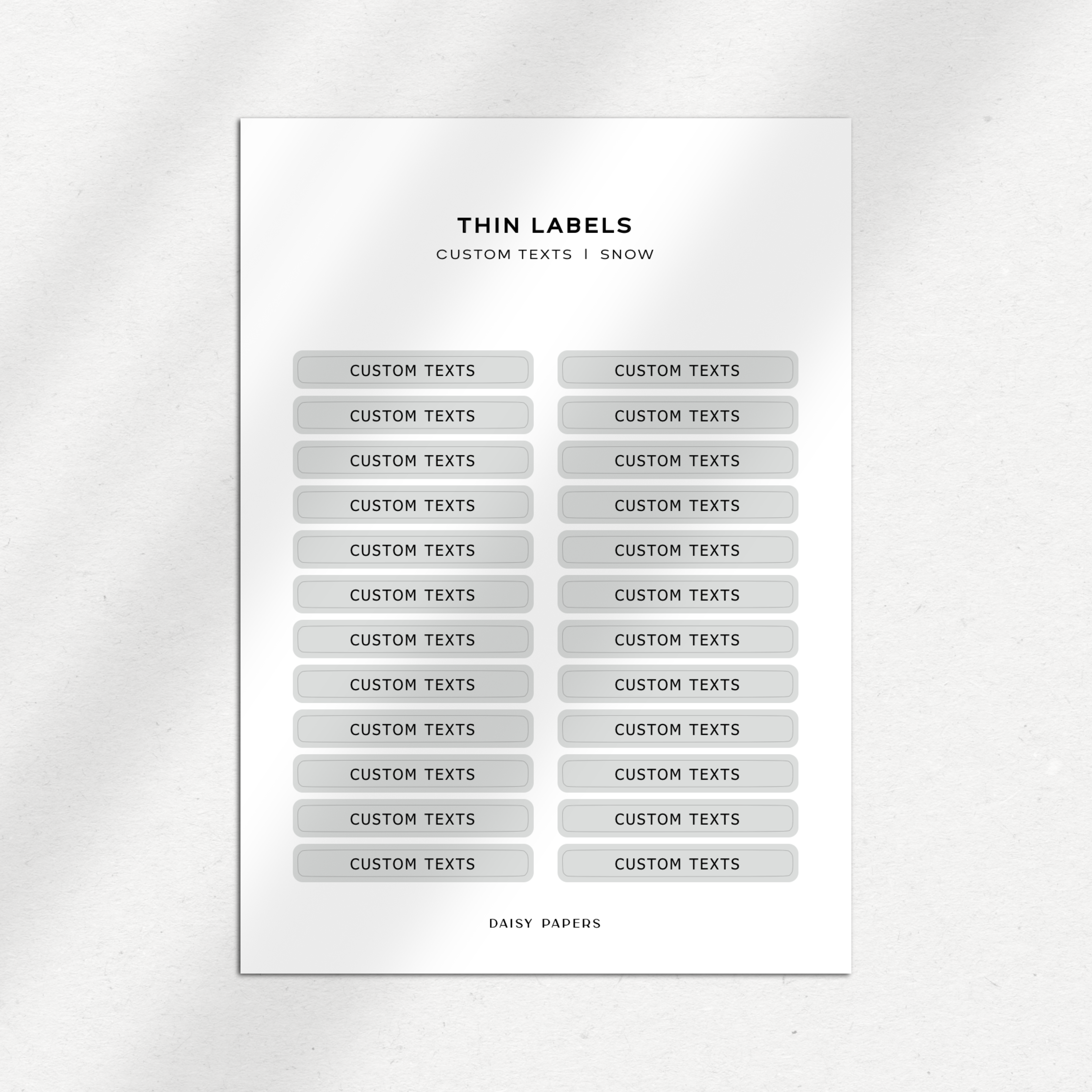 Thin Labels - Custom Texts