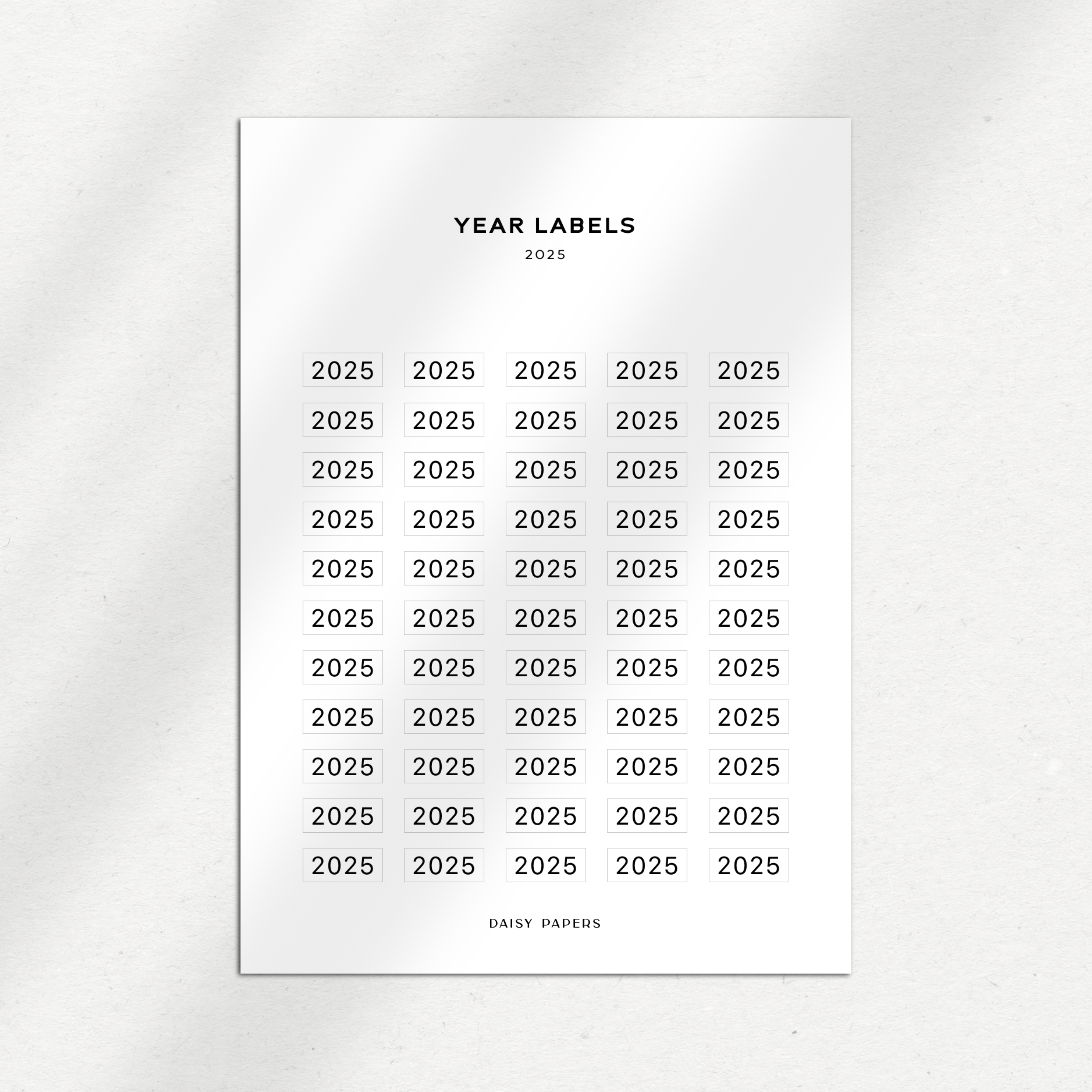 2025 Year Labels