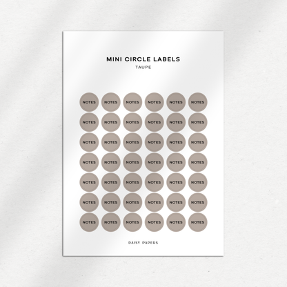 Mini Circle Labels