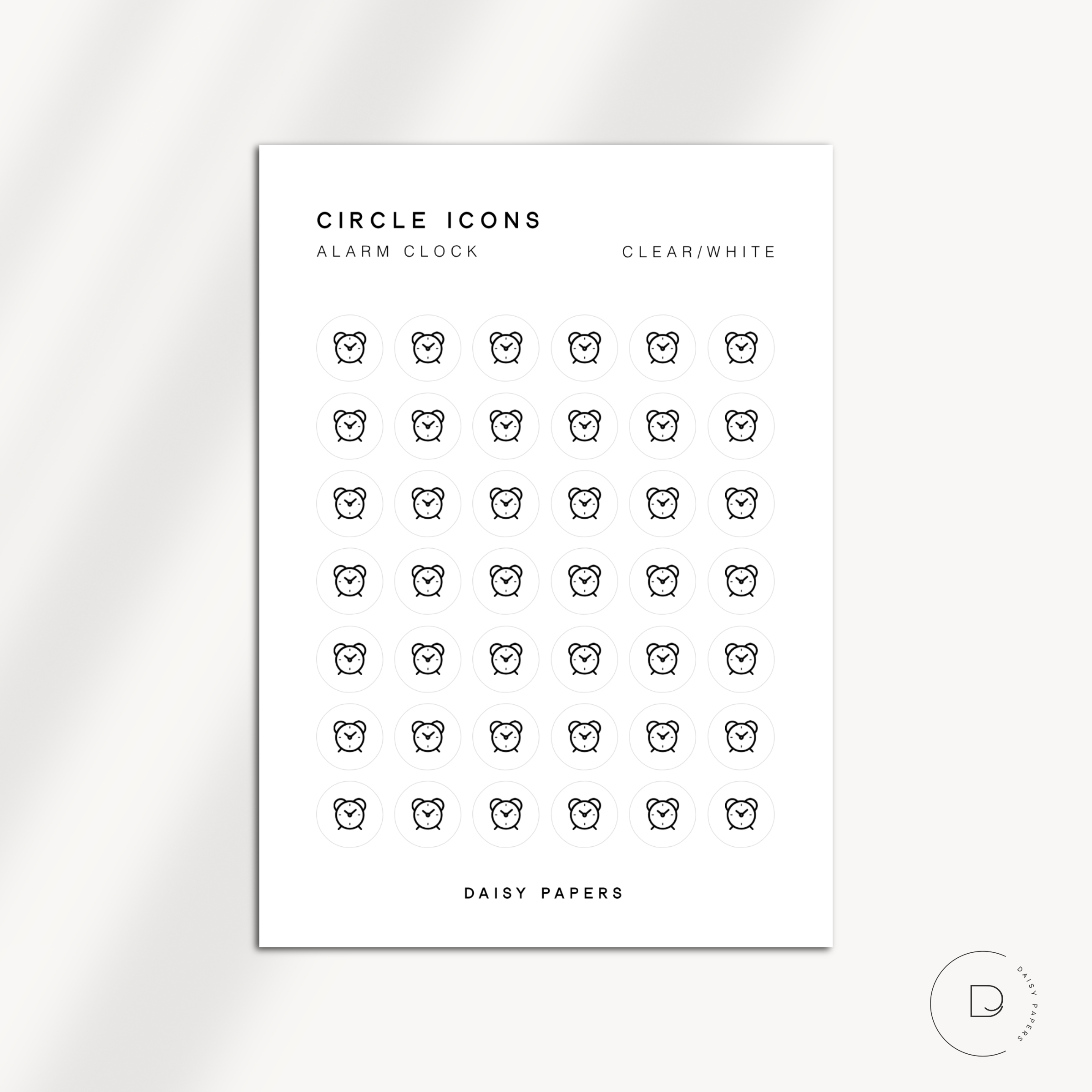 CIRCLE ICONS - ALARM CLOCK