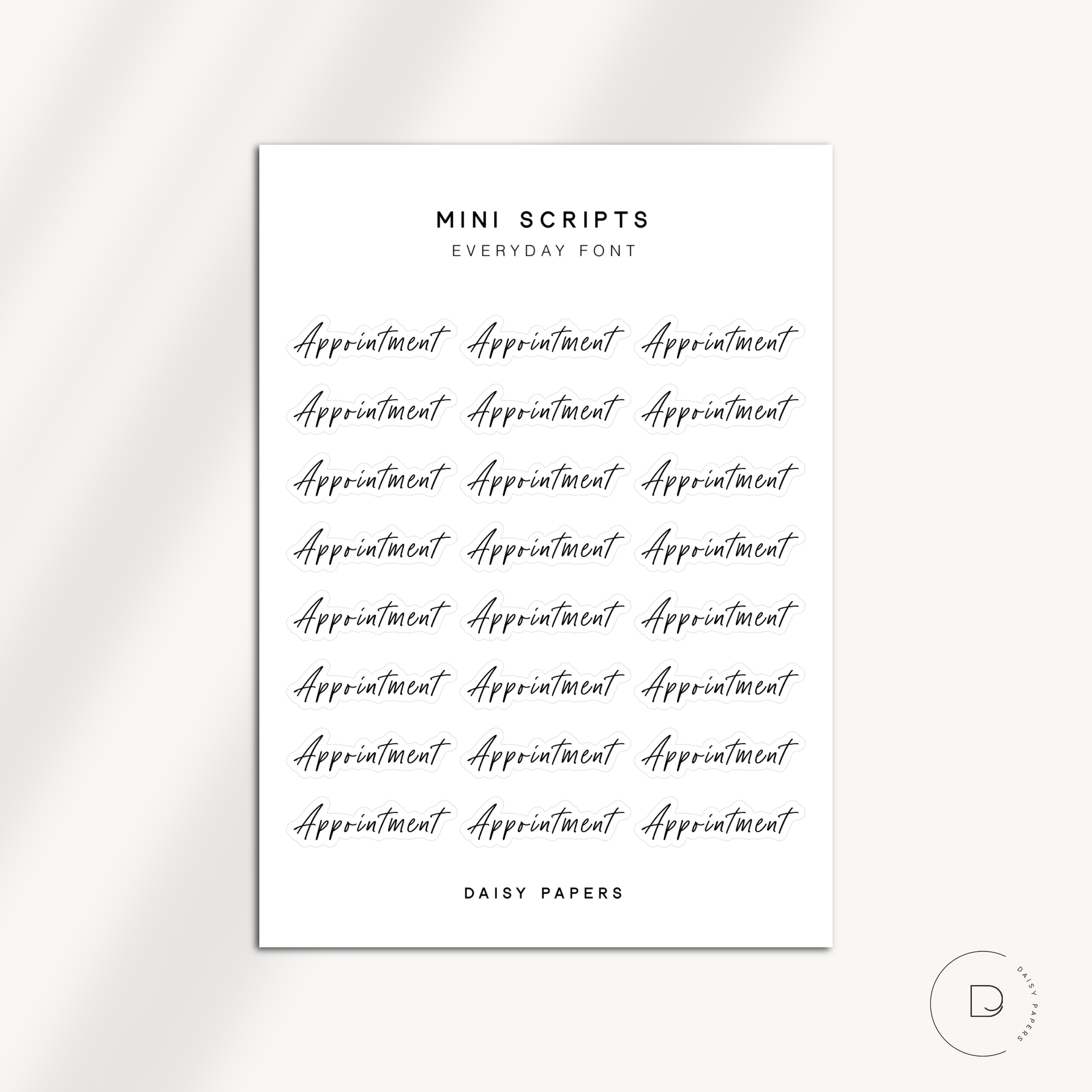 MINI SCRIPTS | EVERYDAY FONT - APPOINTMENT
