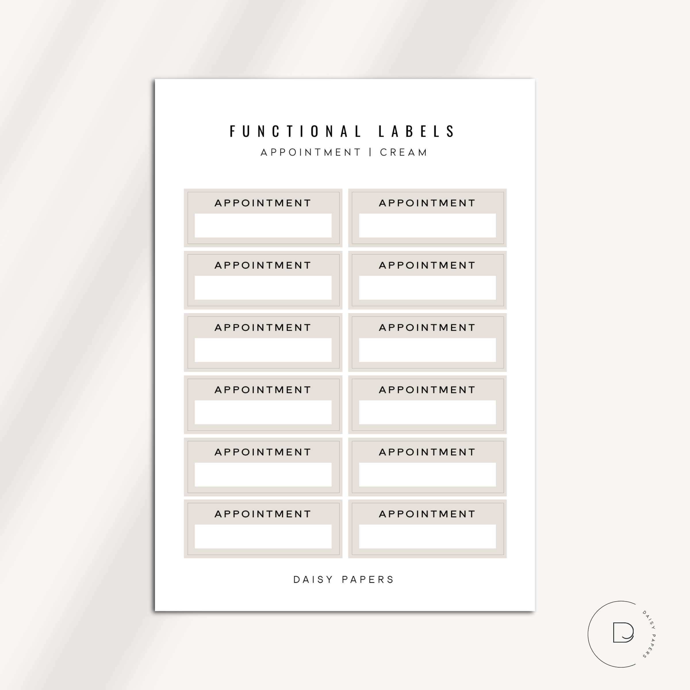 Functional Labels - Appointment – shopdaisypapers
