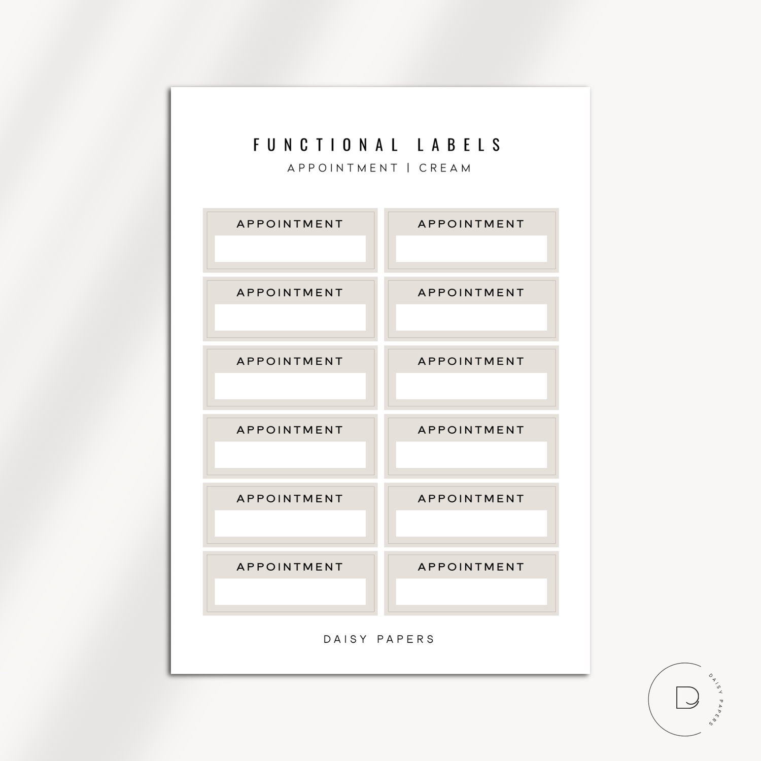 Functional Labels - Appointment