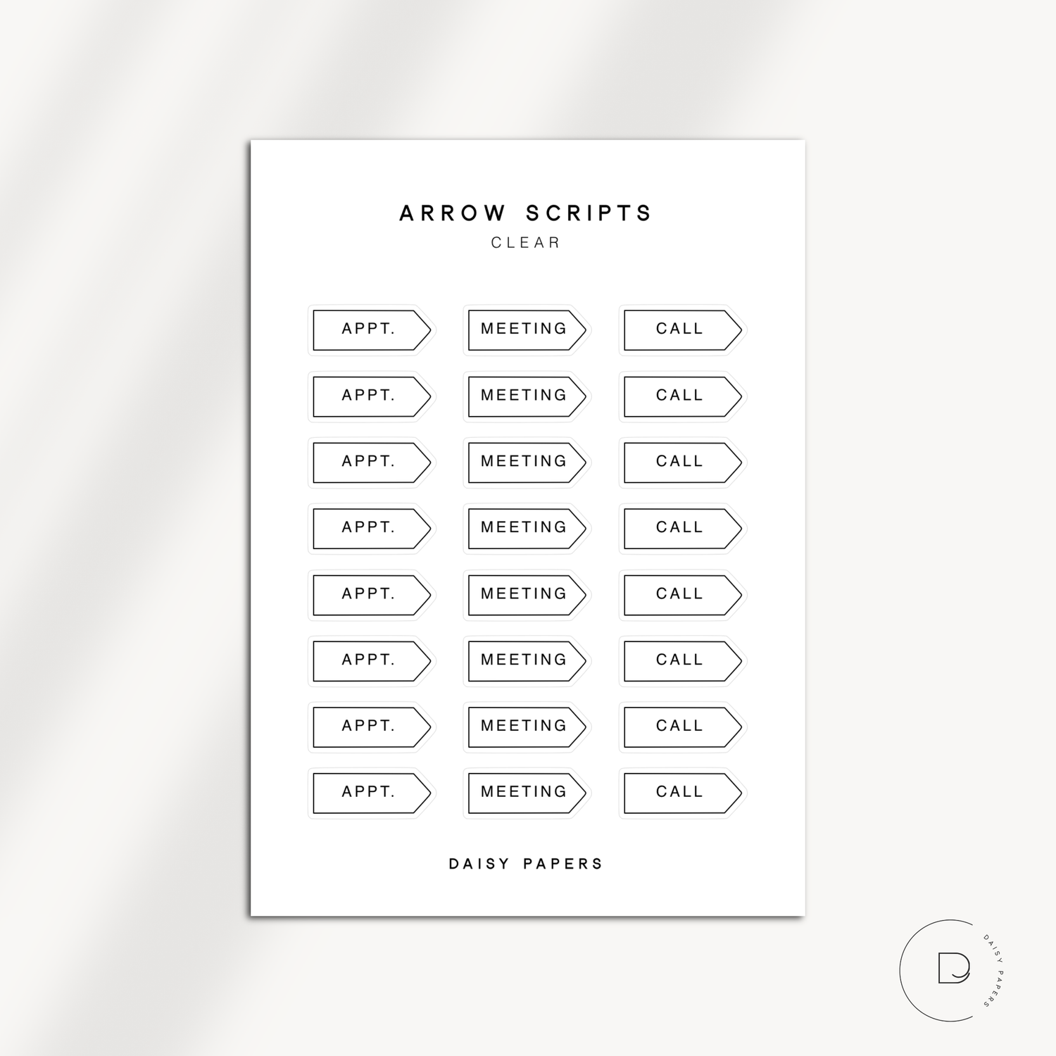 ARROW SCRIPTS - APPT. / MEETING / CALL