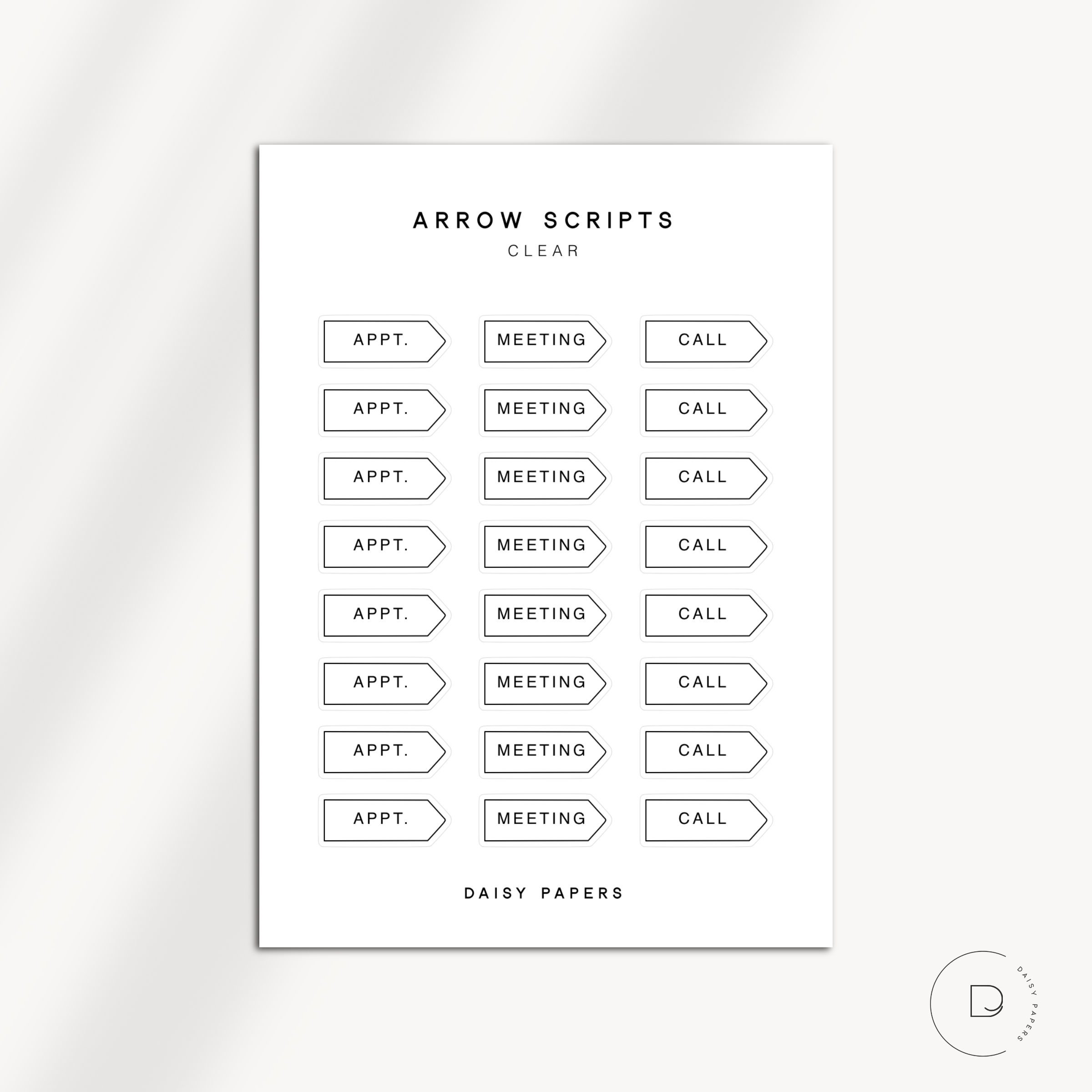 ARROW SCRIPTS - APPT. / MEETING / CALL