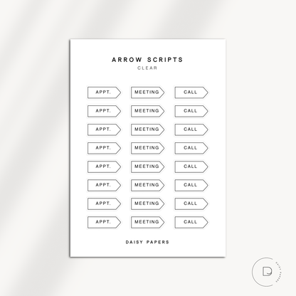 ARROW SCRIPTS - APPT. / MEETING / CALL