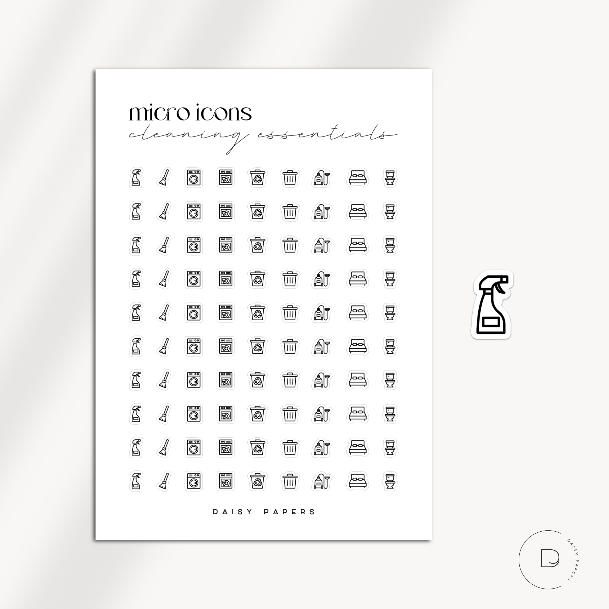 MICRO ICONS - CLEANING ESSENTIALS