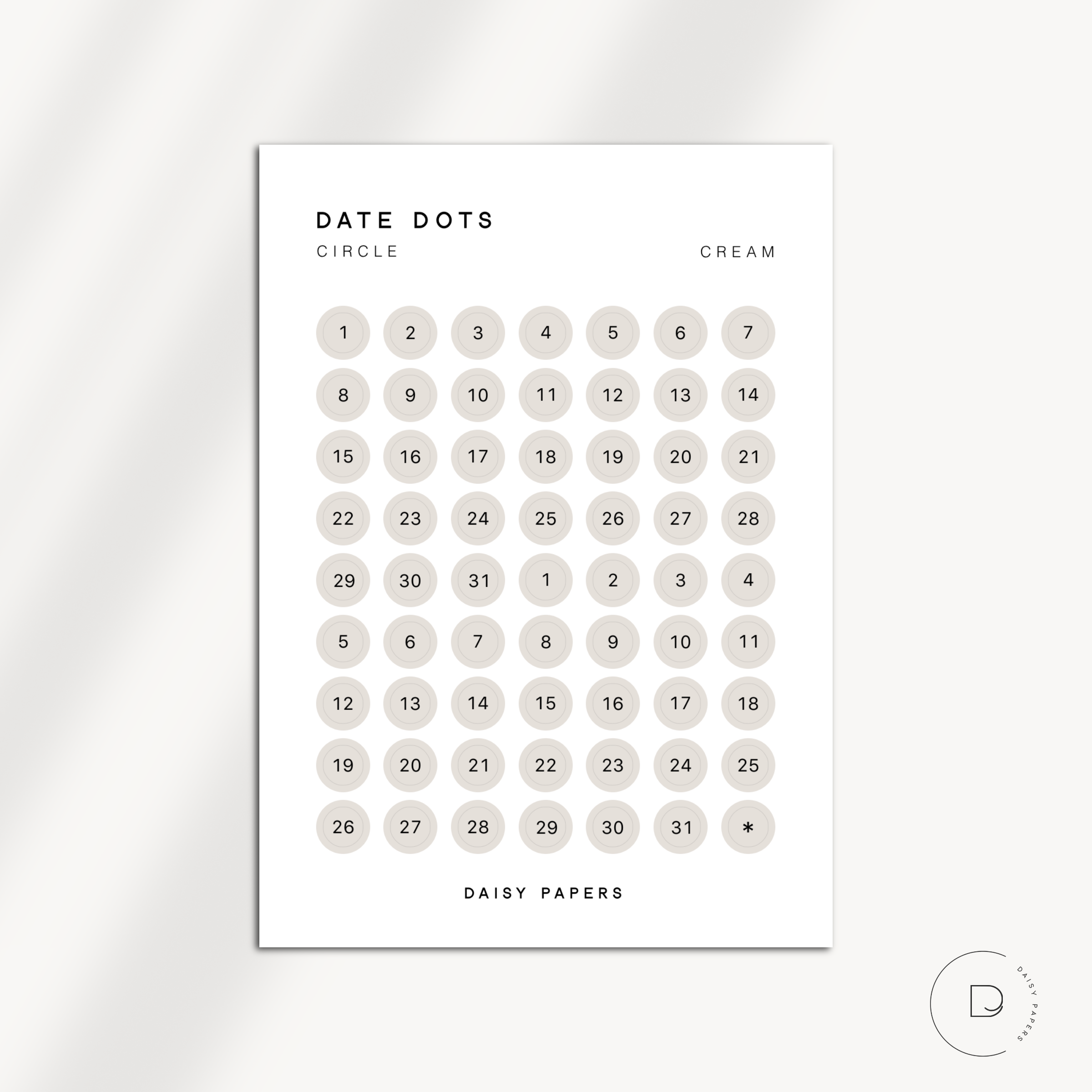 Dot Notation Datetime Date Dots - Circle – shopdaisypapers