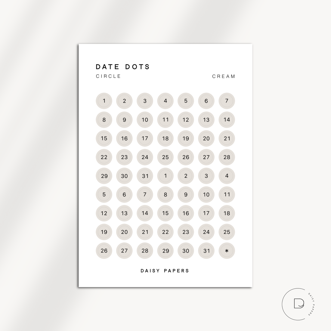 DATE DOTS - CIRCLE