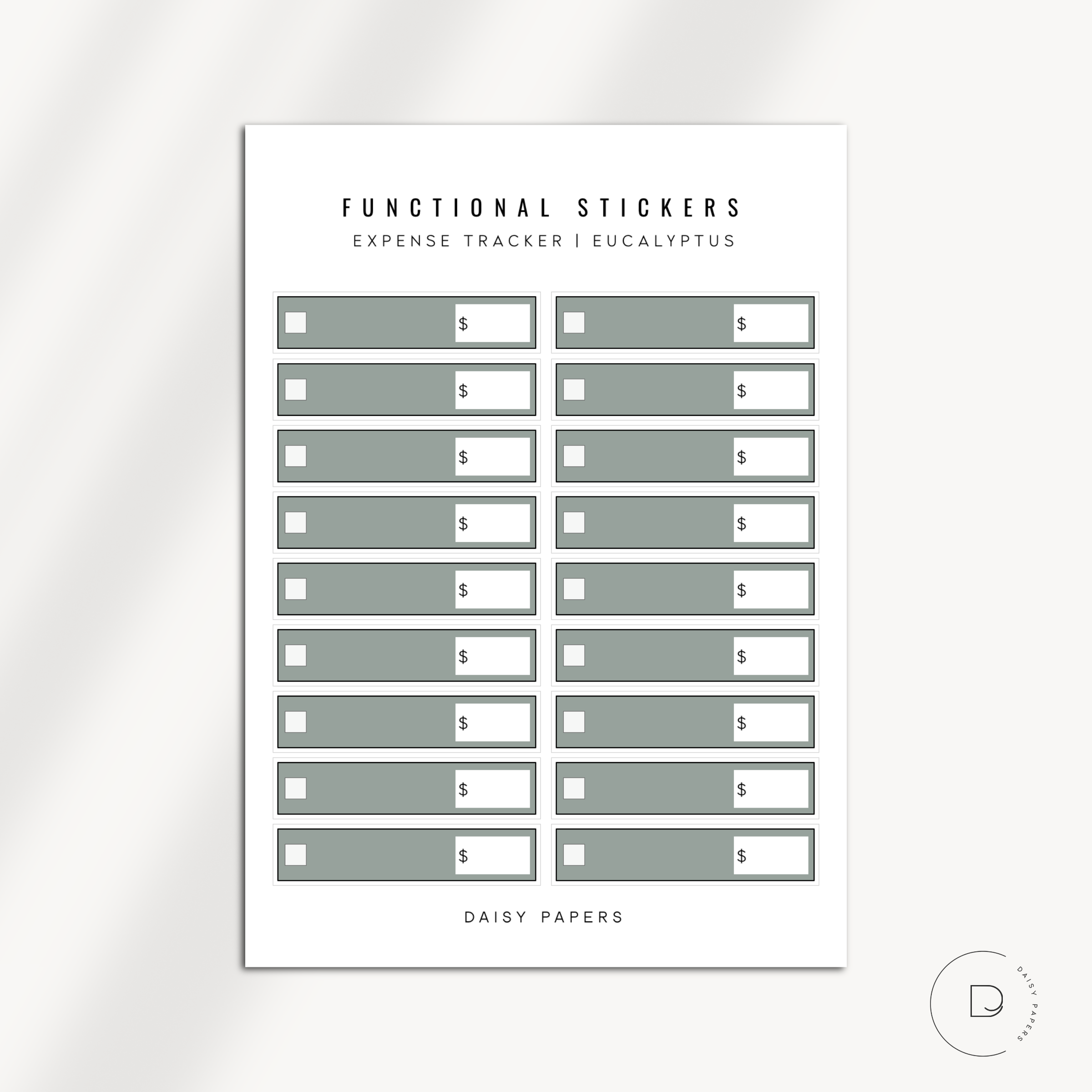 FUNCTIONAL STICKERS - EXPENSE TRACKERS