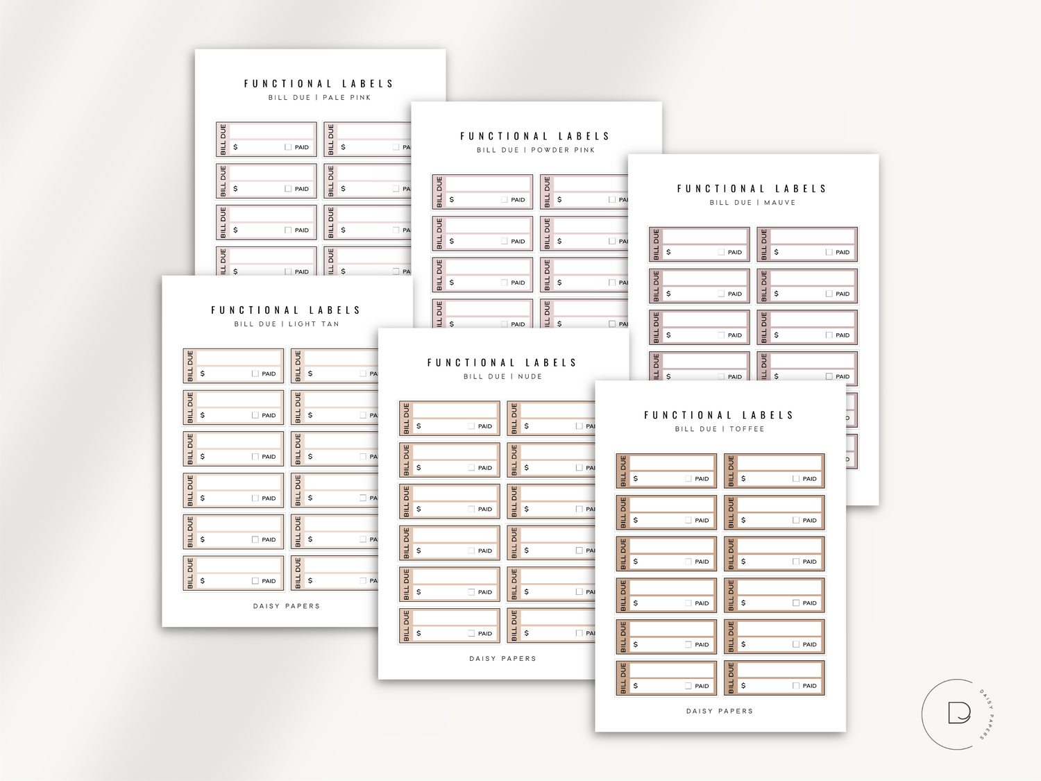 Functional Labels - Bill Due