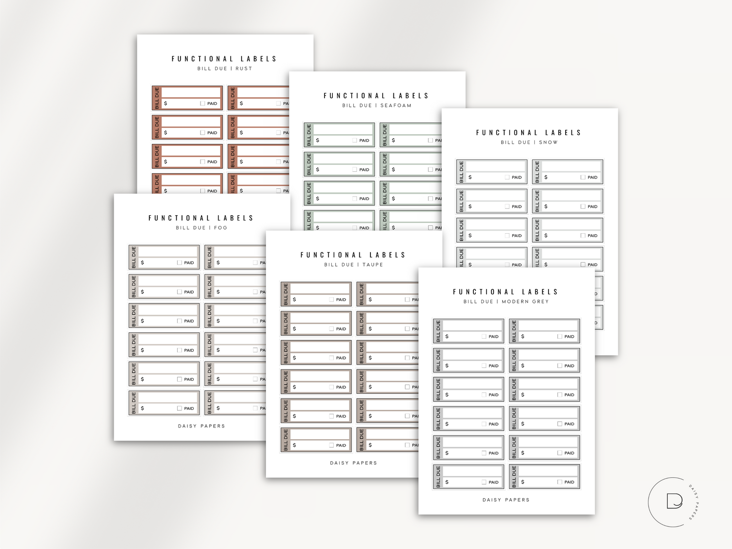 Functional Labels - Bill Due