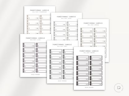 Functional Labels - Bill Due