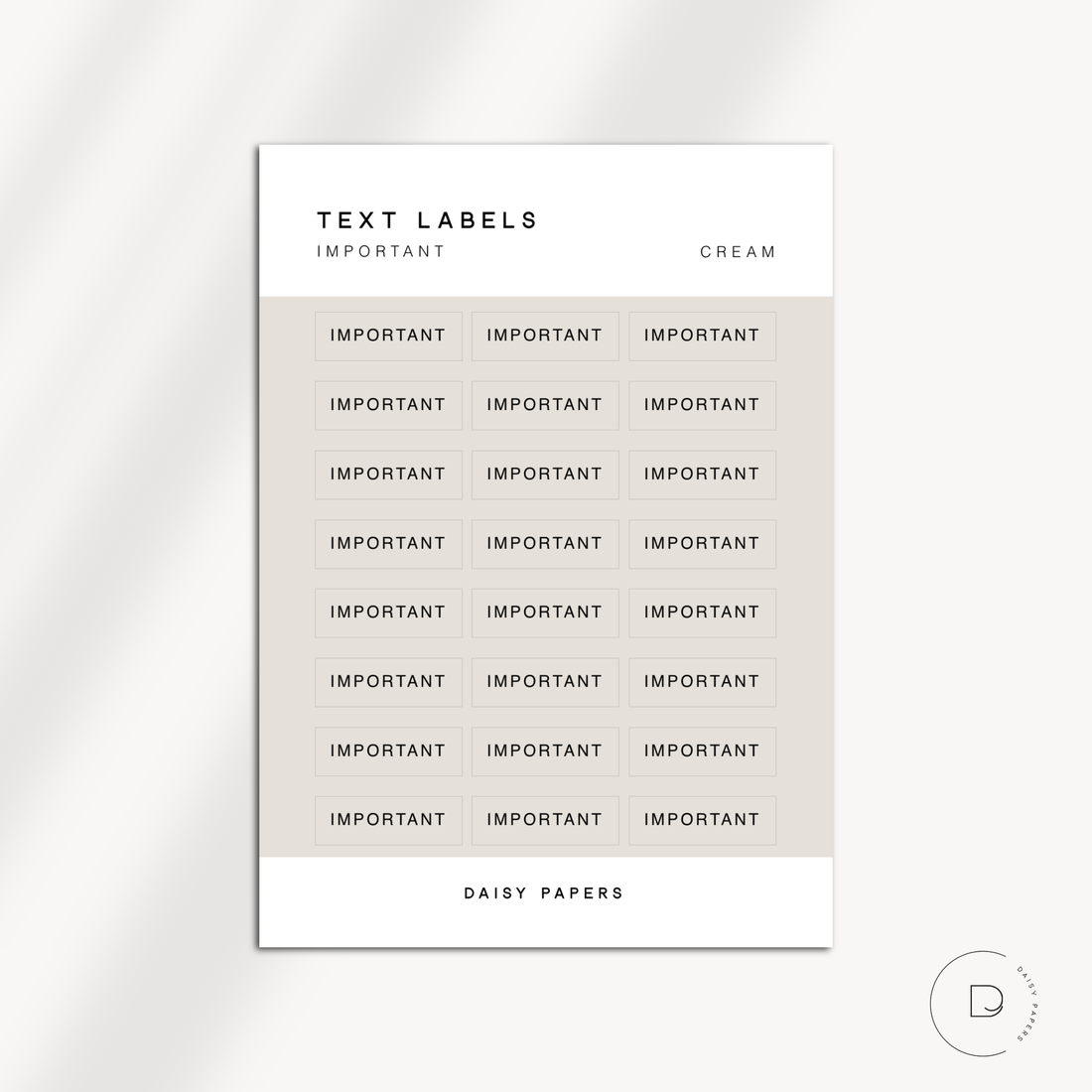 TEXT LABELS - IMPORTANT