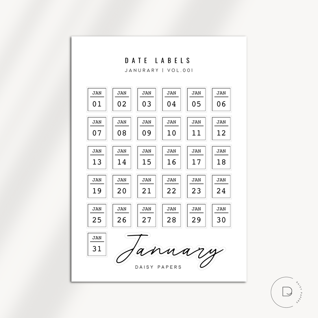Date Labels - Vol. 001